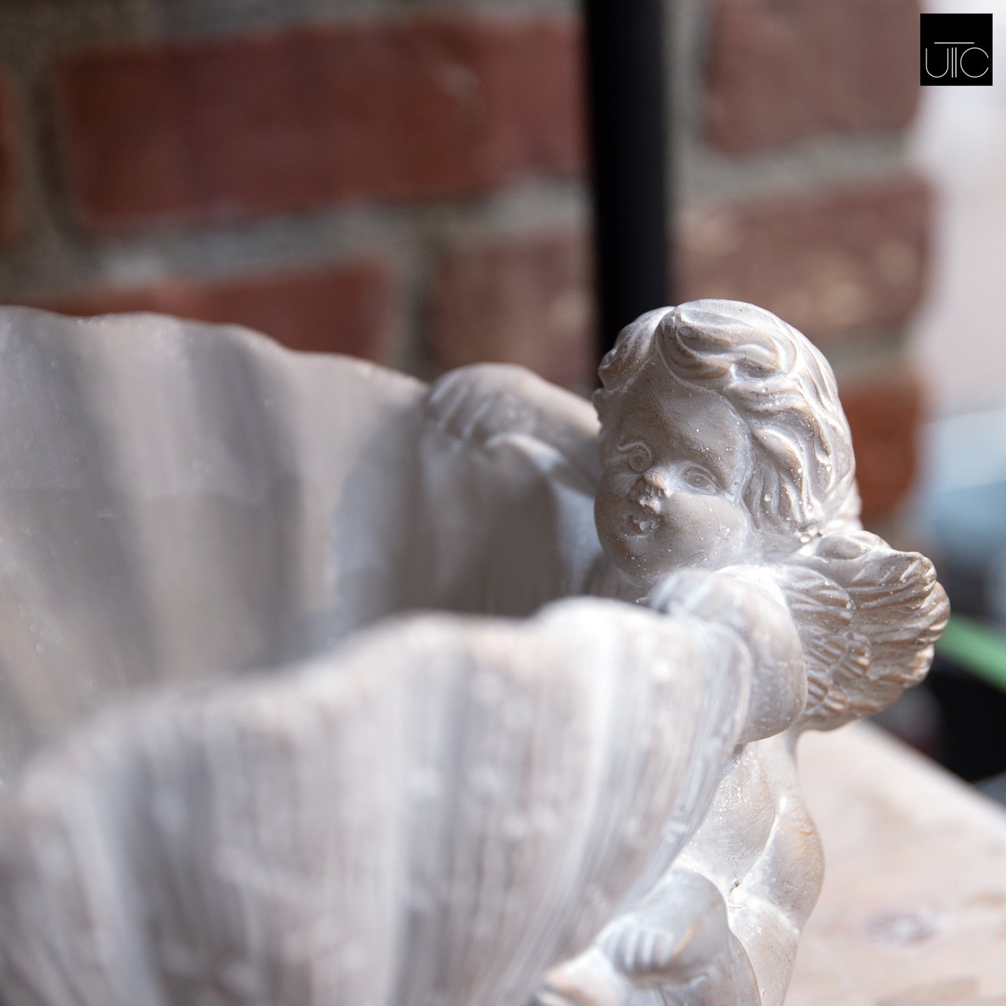 Cement Angel Pot Gray - 6.00"H