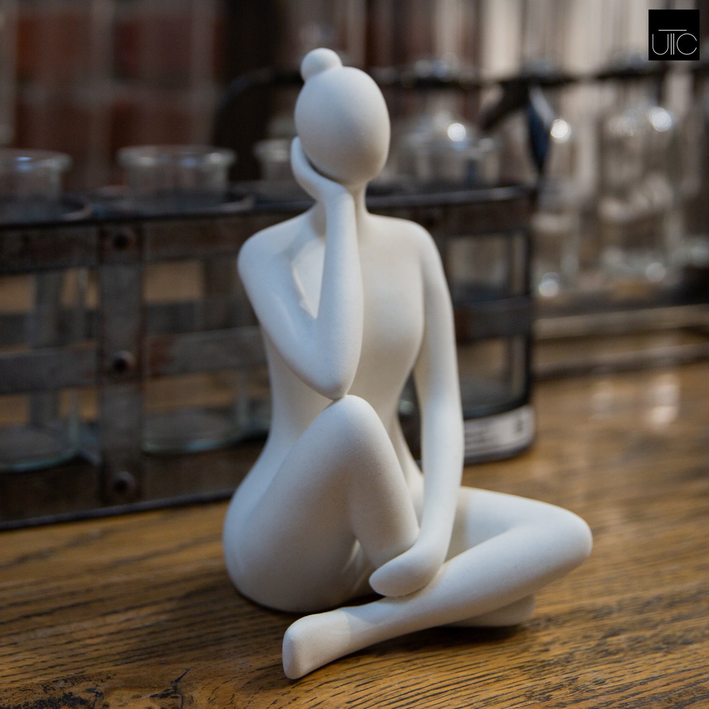 Ceramic Lady Figure White-8.00"H -68
