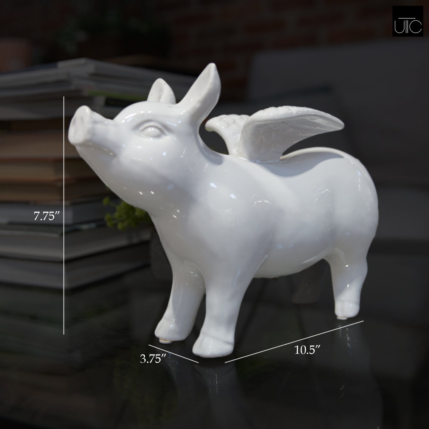 Piggy with Wings Ceramic Figurine