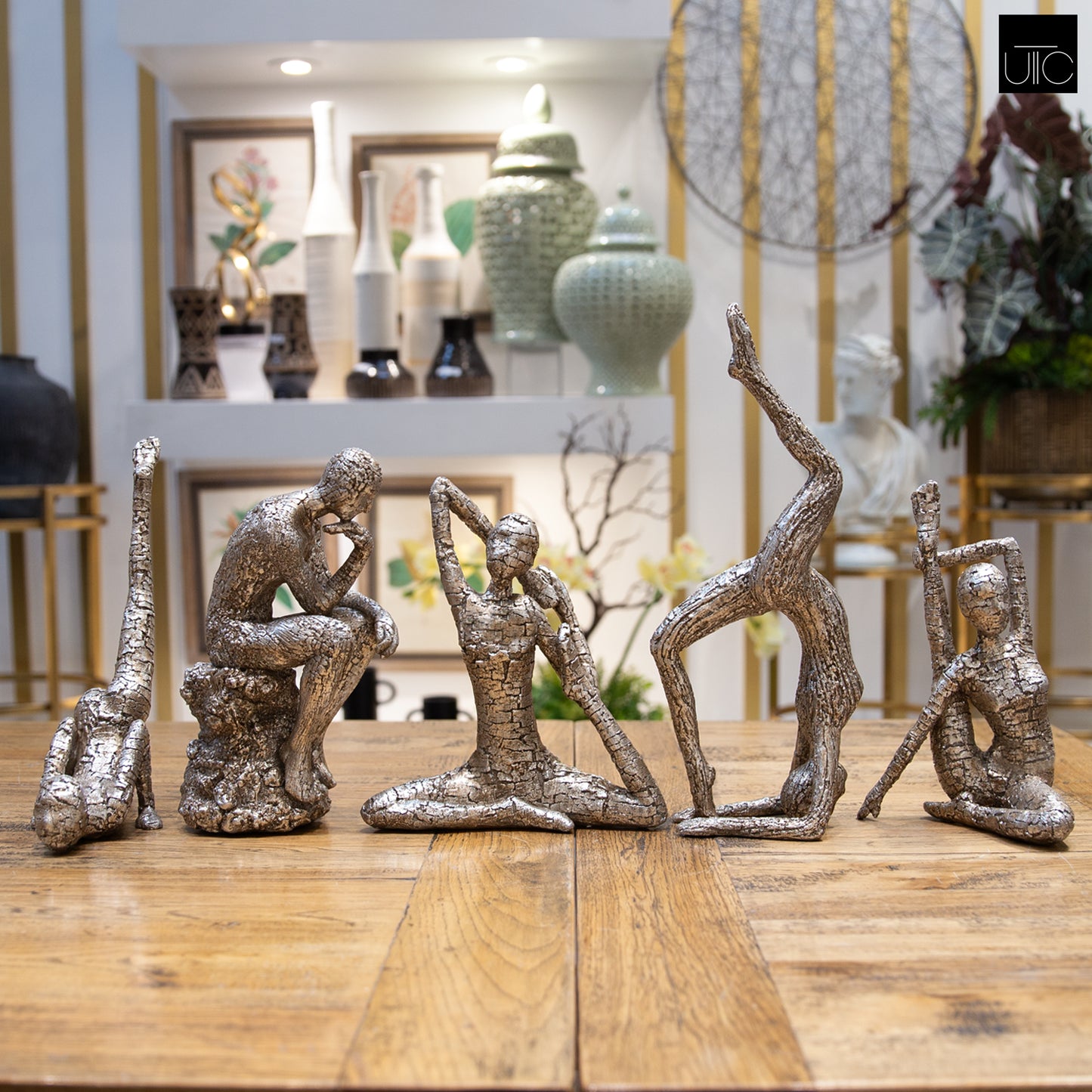 Xiomara Polyresin Yoga Lady Antique