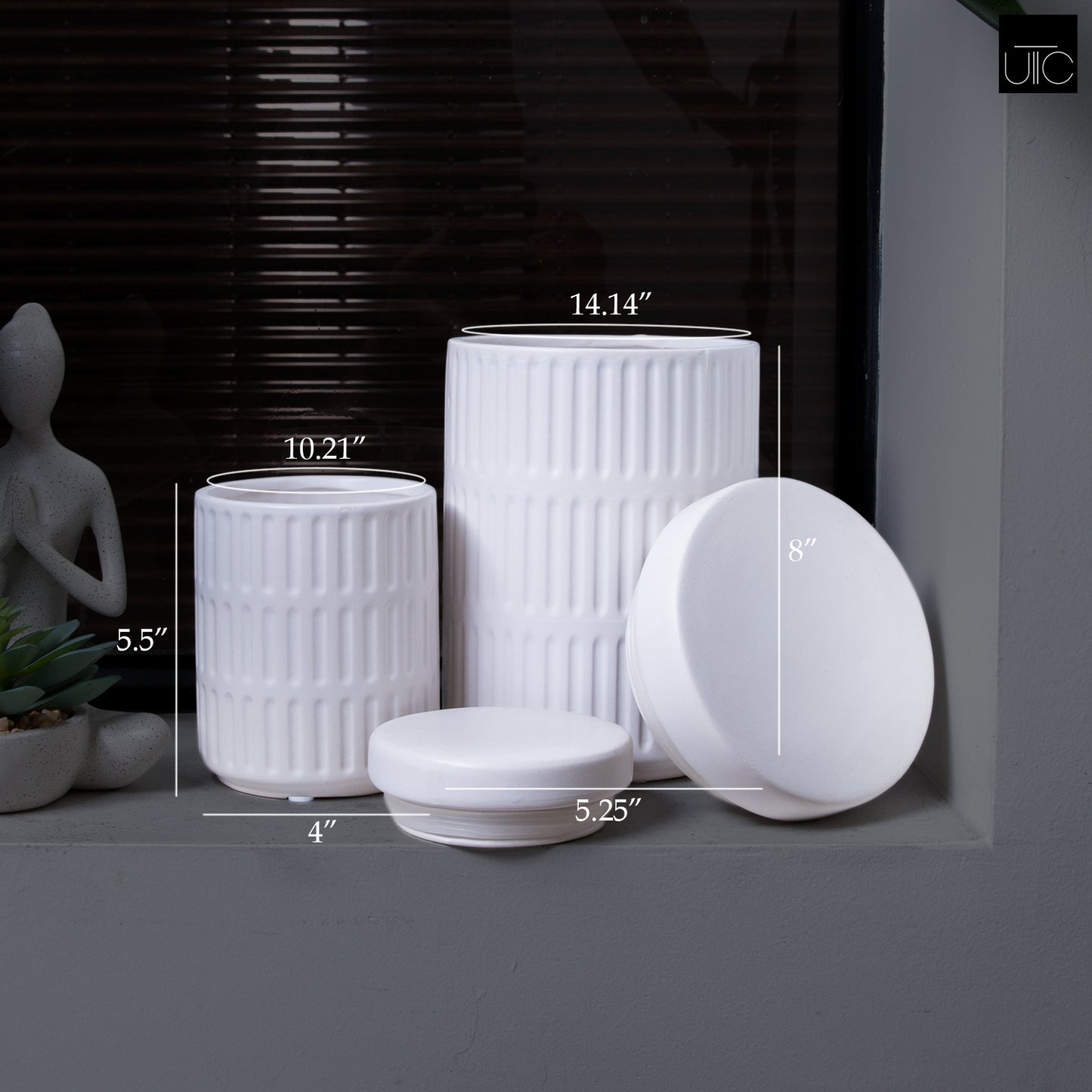 Yvelle White Ceramic Canister Set