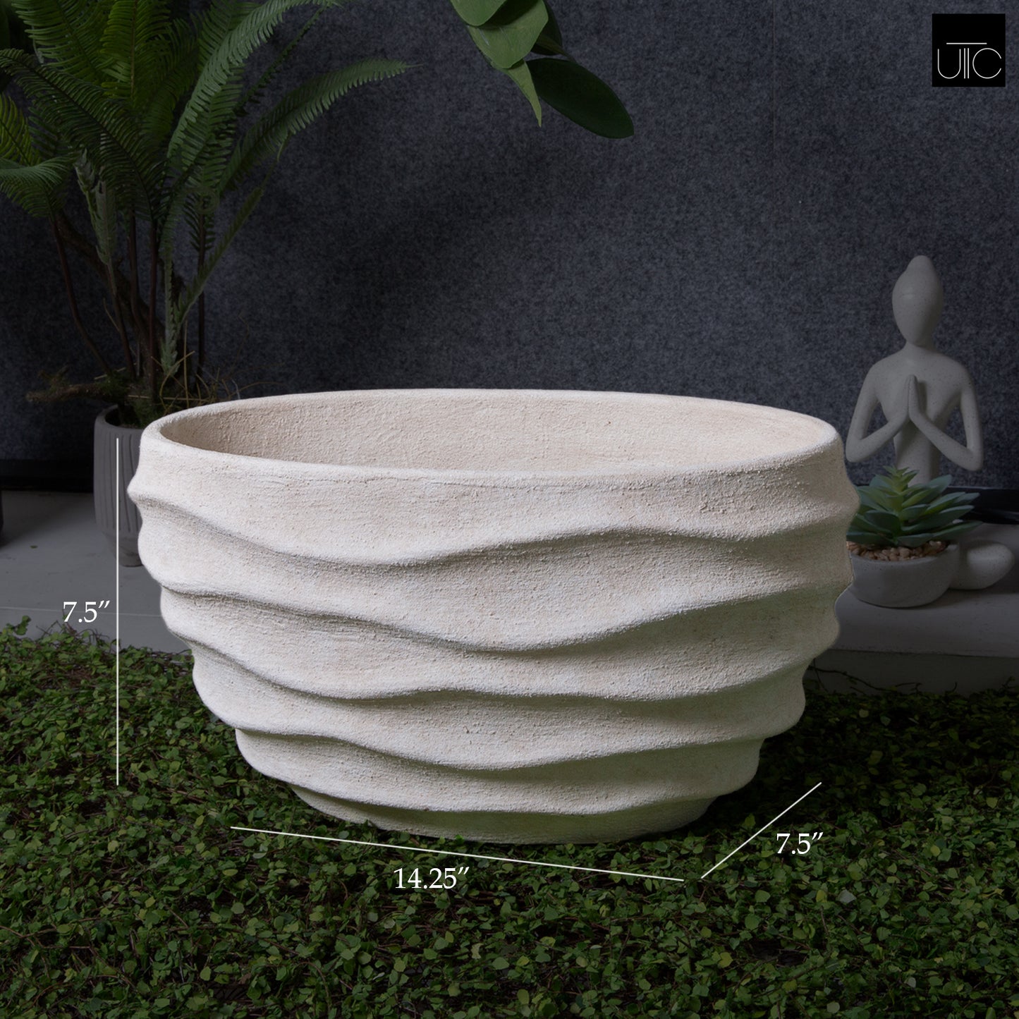 Terracotta Pot Cream-7.50"H