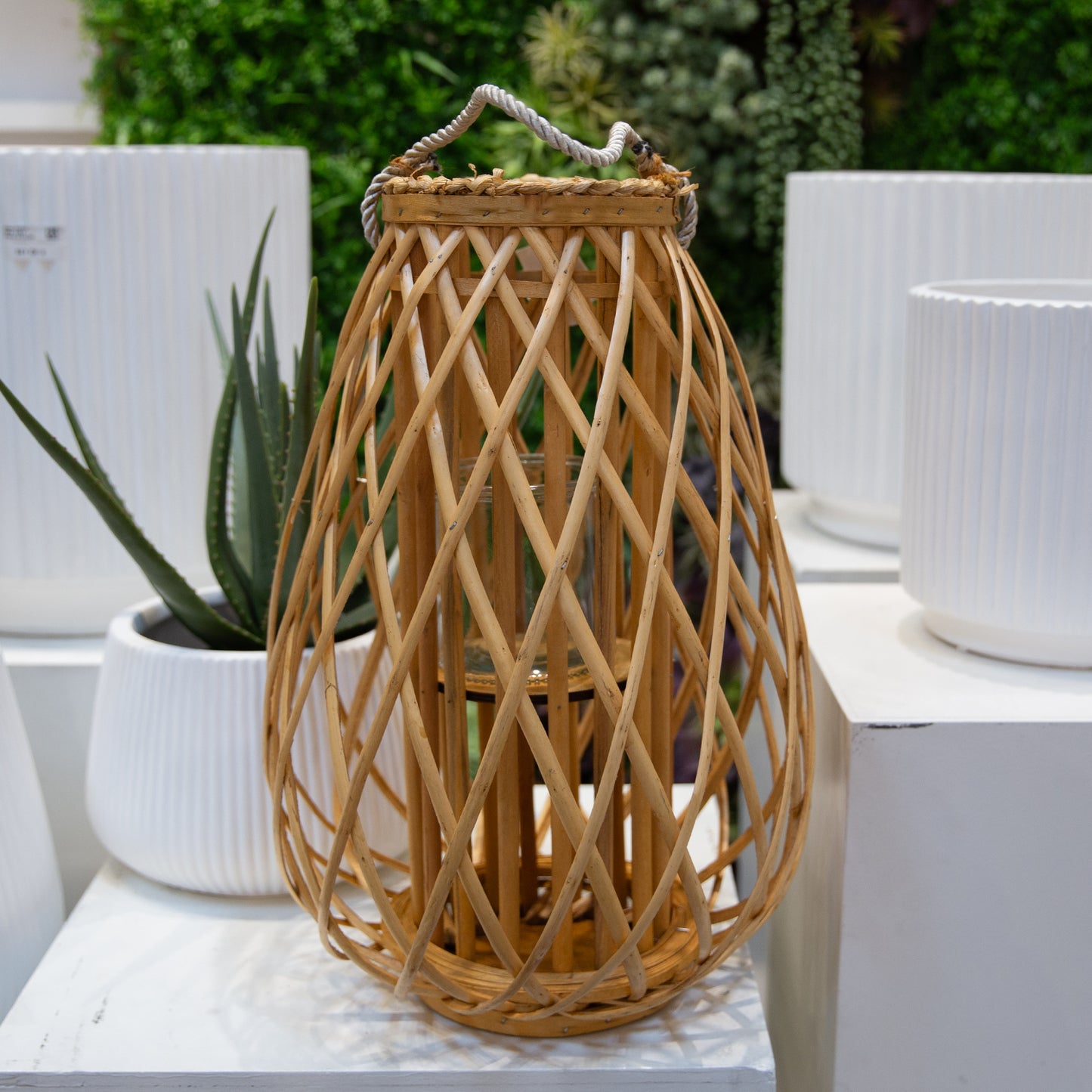 Bamboo Lantern Weathered Finish