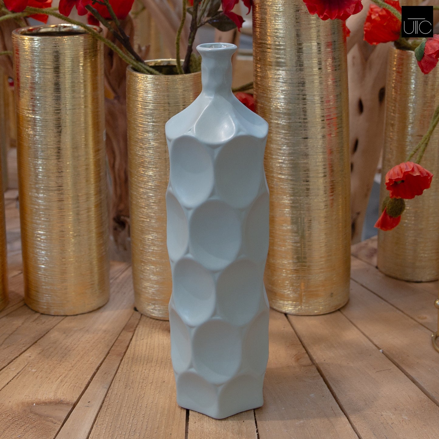 Dimpsy Ceramic Bottle Vases