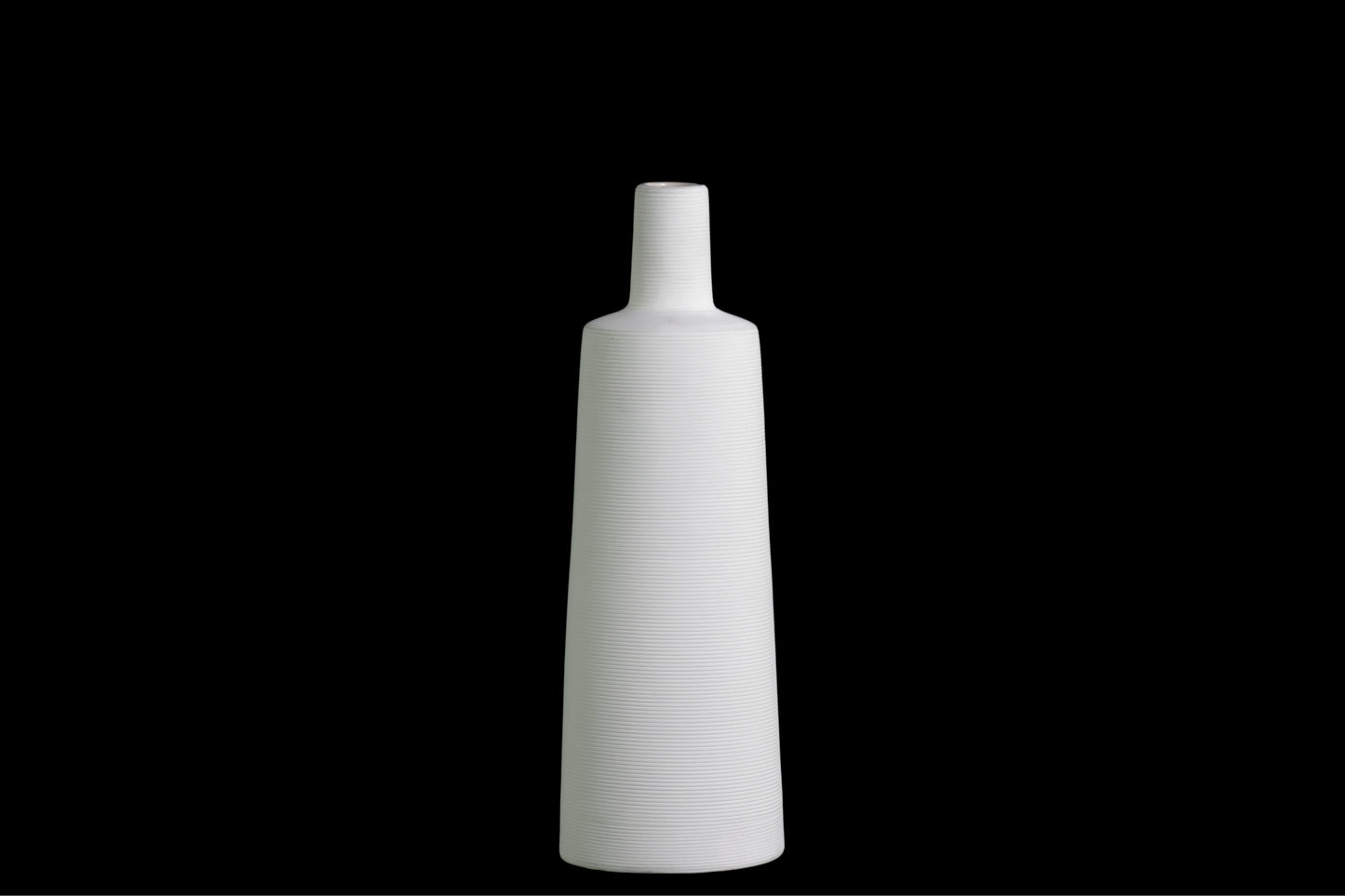 Ceramic Vase Combed Coated Finish White