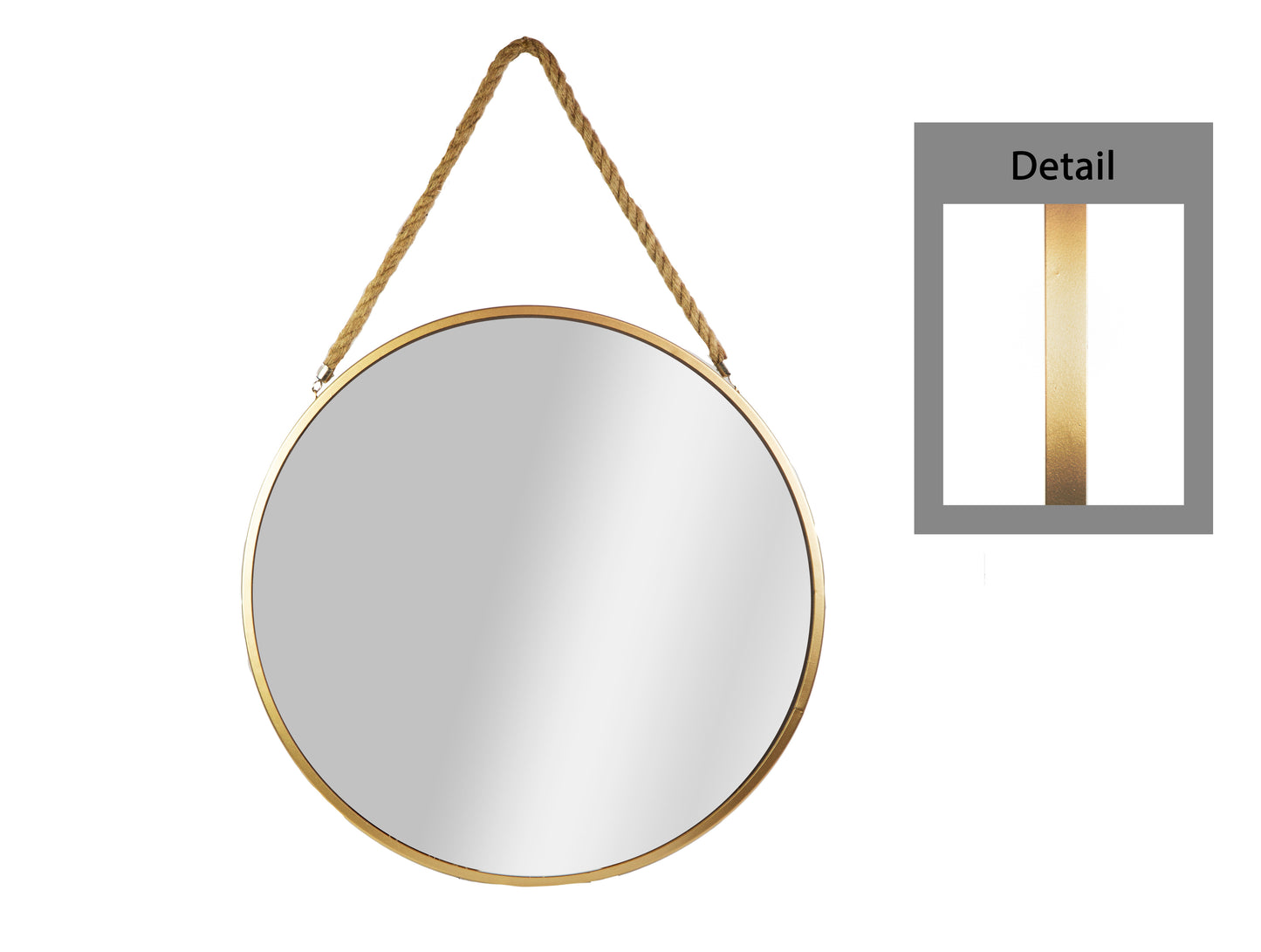 Metal Round Wall Mirror Metallic Finish