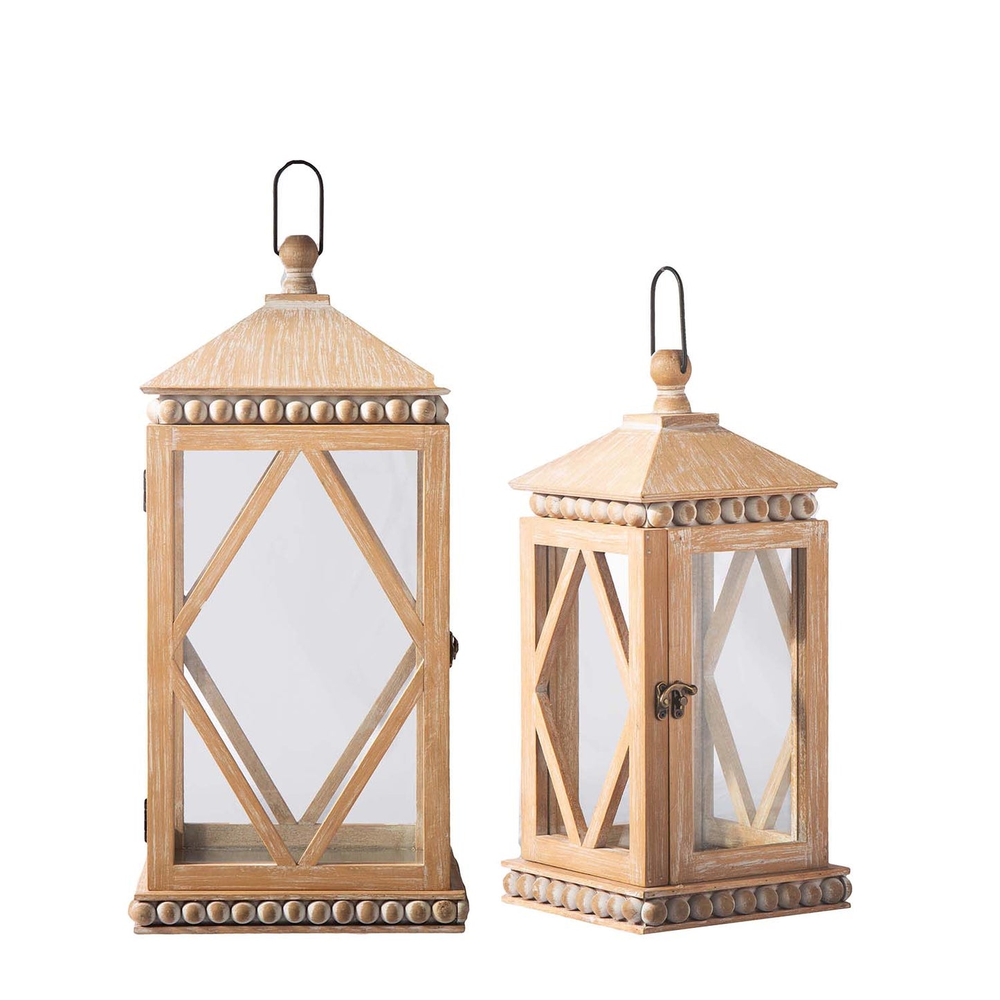 Kalen Weathered Wood Lanterns (Set of 2)