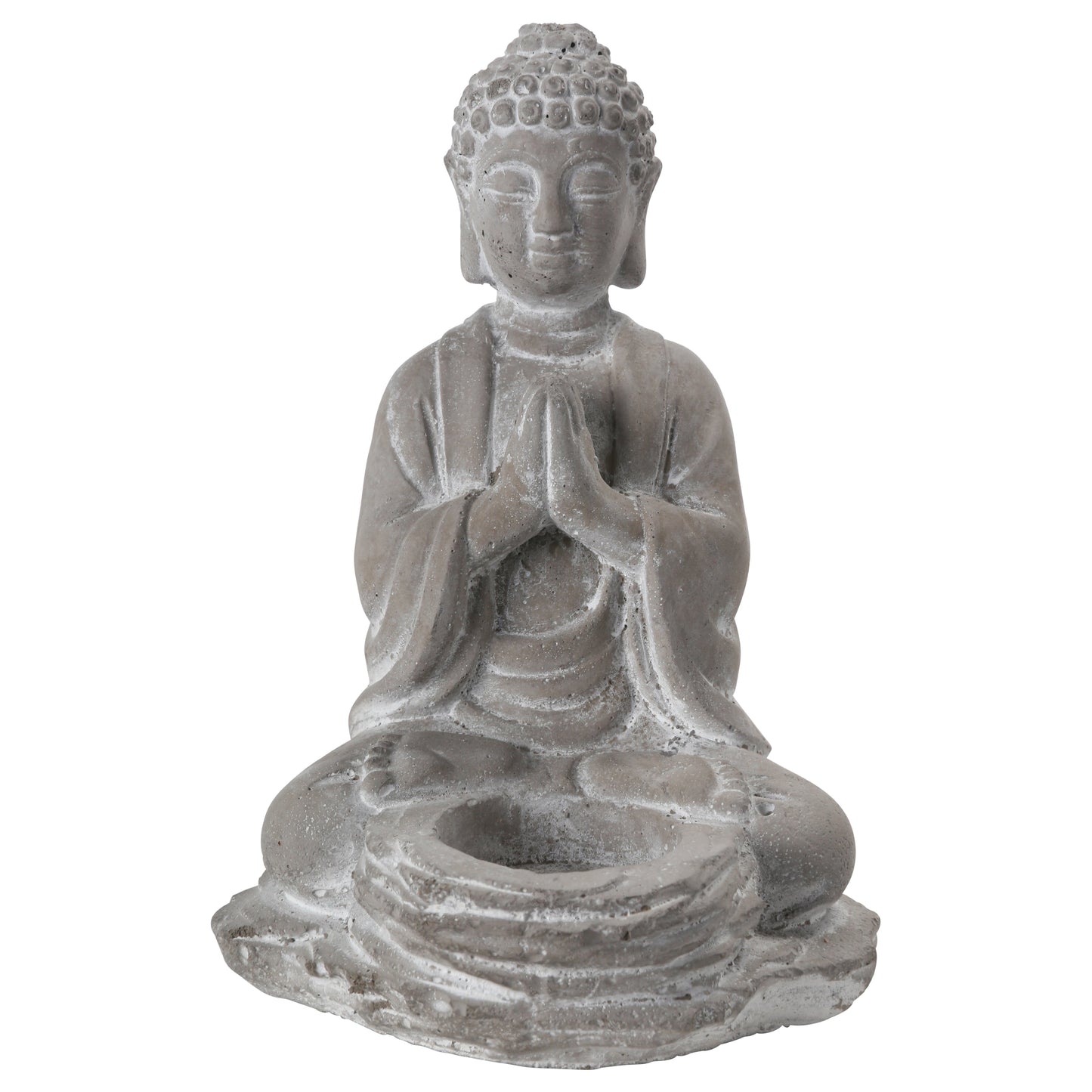 Eliana Cement Meditating Buddha Figurine with Candle Holder