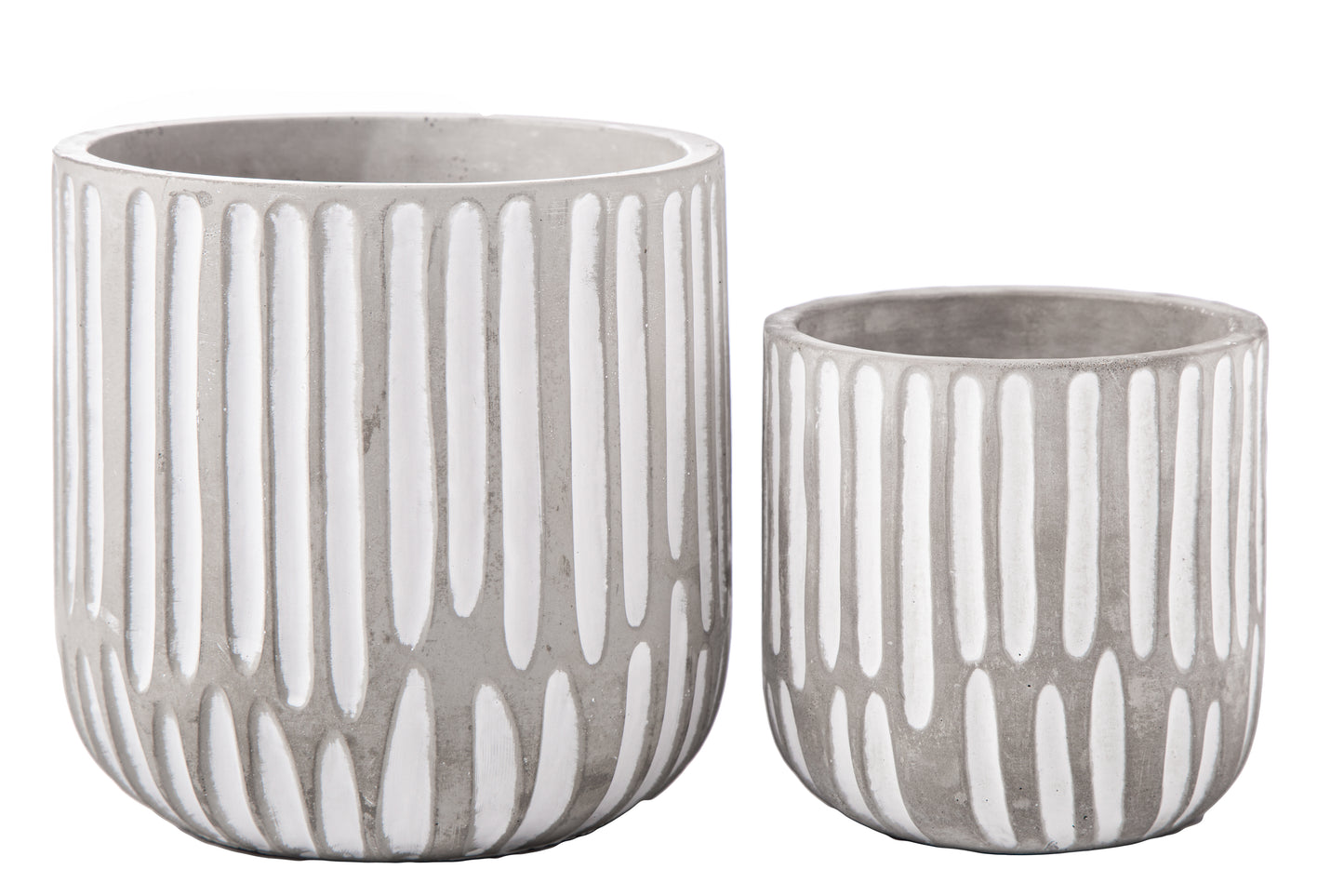 Cement Round Pot Washed Concrete Finish Gray-6.50"H -51