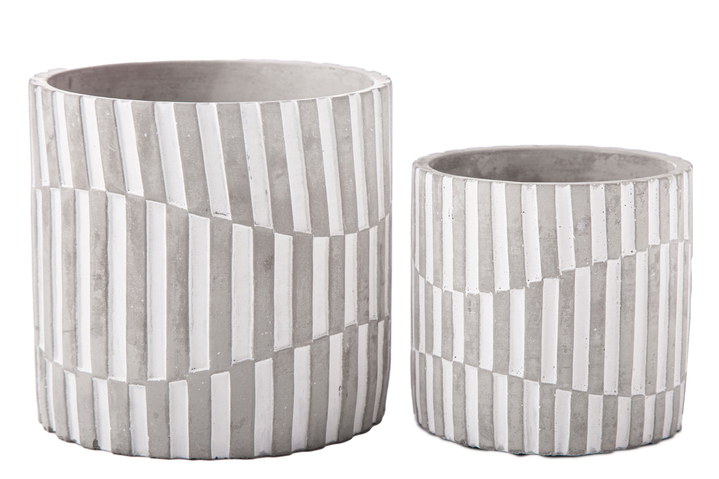 Cement Round Pot Washed Concrete Finish Gray-6.50"H -52