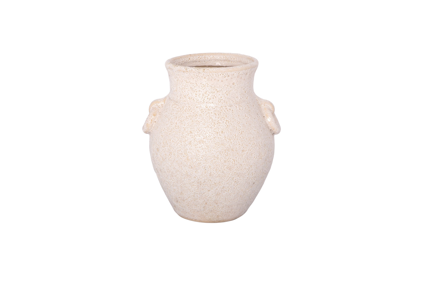 Ceramic Amphora Vase LG Finish Ivory-10.50"H -55
