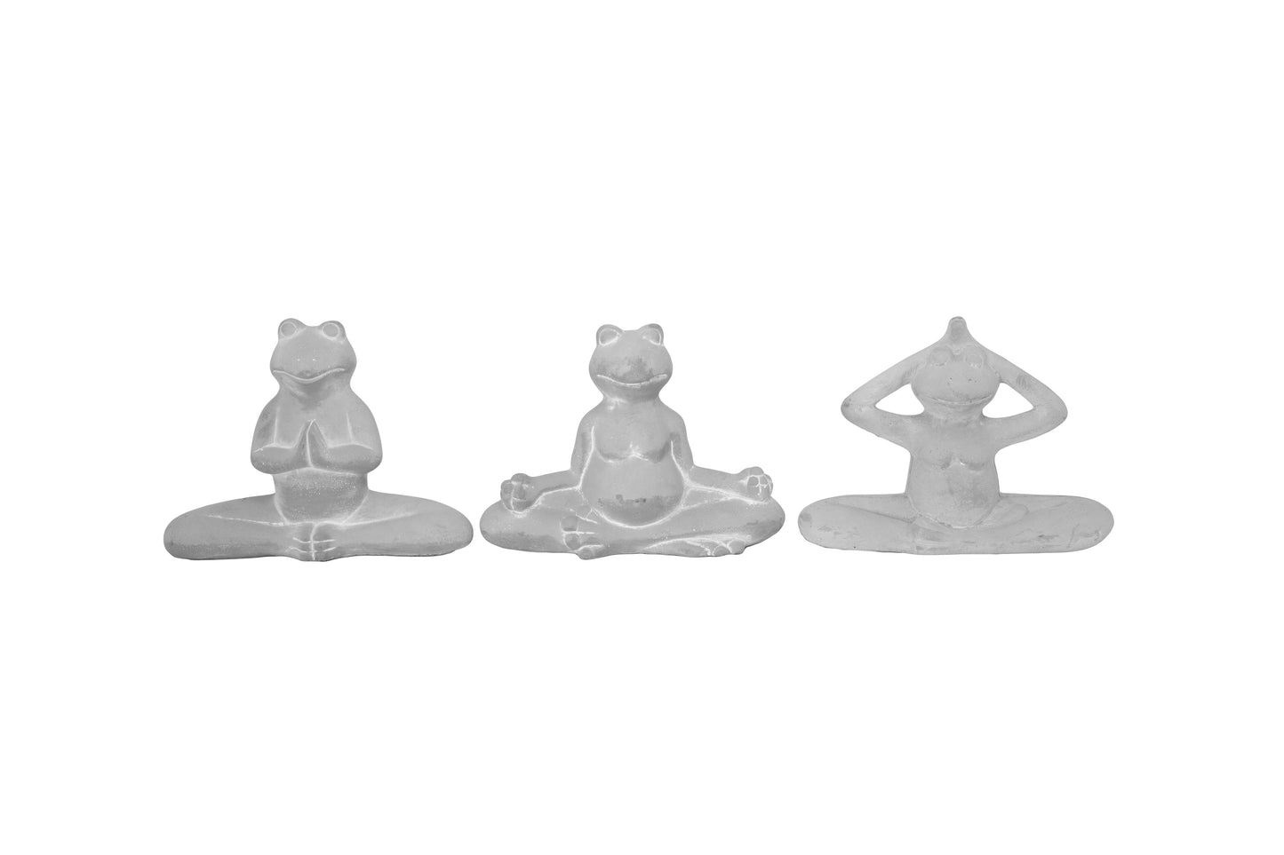 Lettie Cement Meditating Frog Figurines (Set of 3)