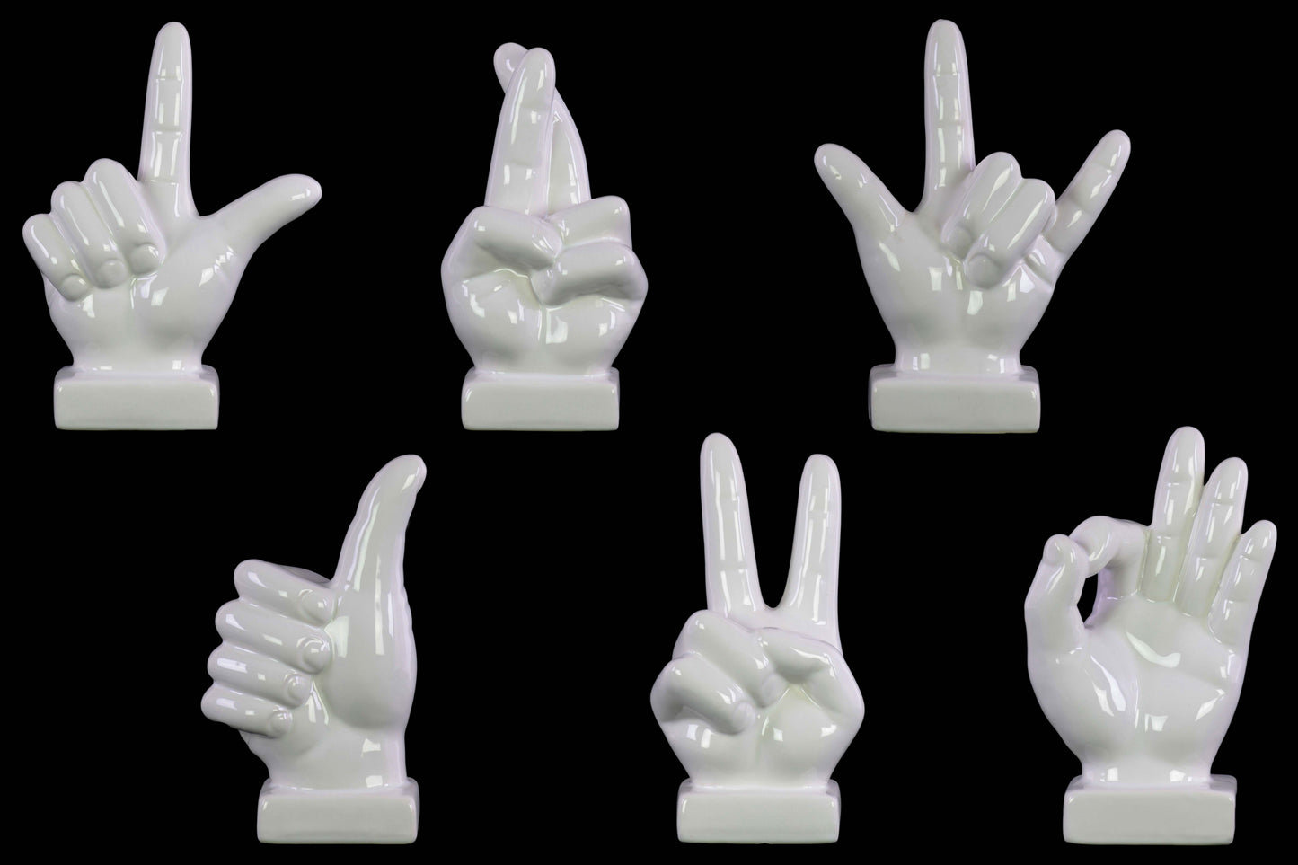 Ceramic Hand Sculpture Gloss Finish 8.5"H