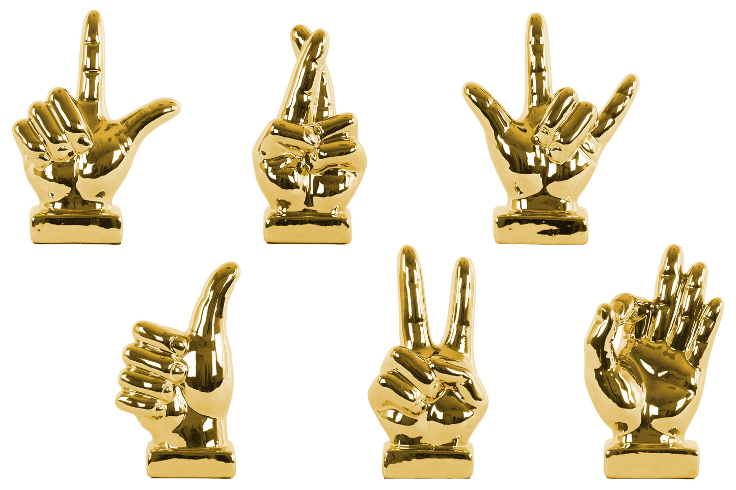 Ceramic Hand Sculpture Gloss Finish 8.5"H