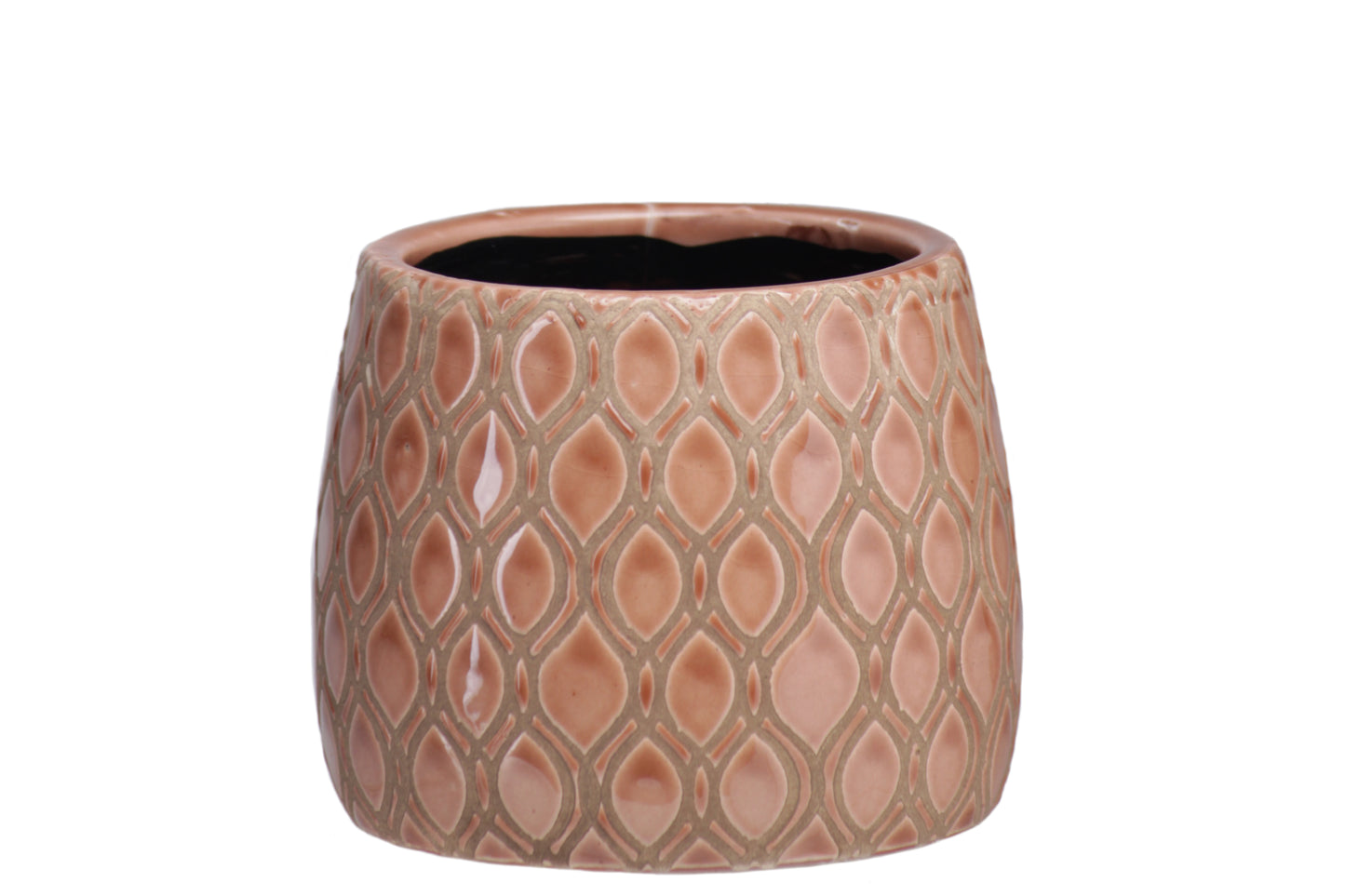 Terracotta Round Pot Gloss Finish Apricot