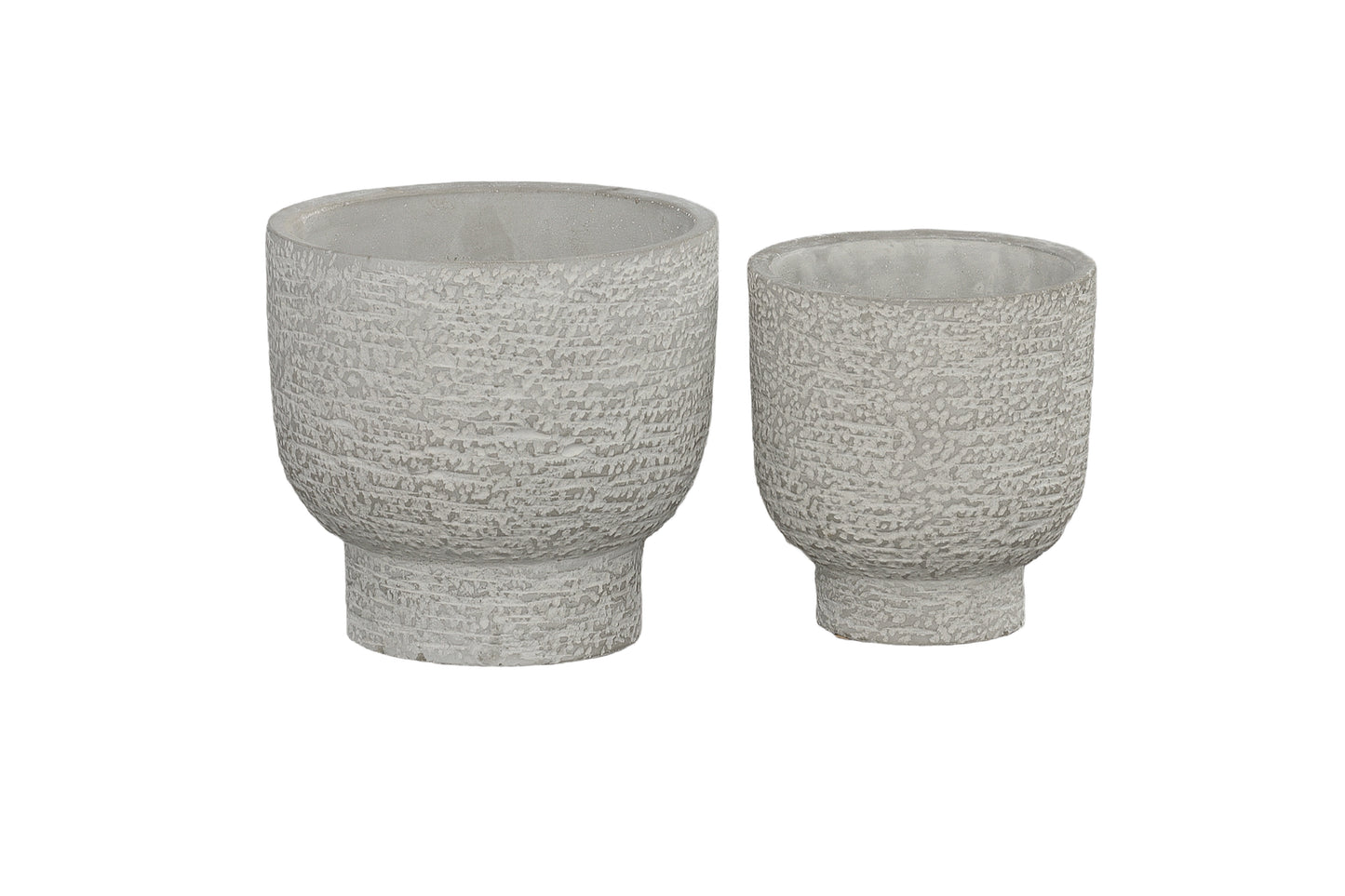 Terracotta Pot Set of 2 Concrete Finish Gray-6.75"H