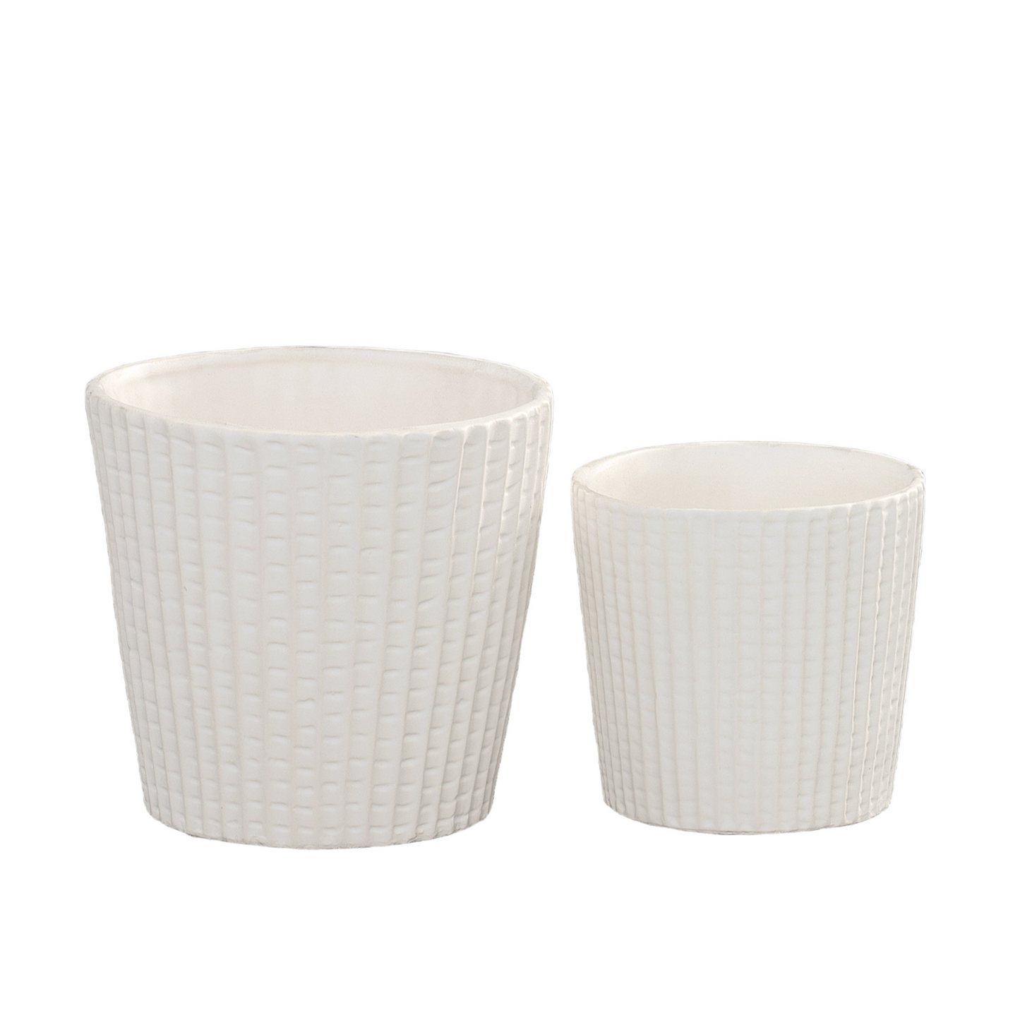 Ceramic Pot Matte Finish White-6"H -88