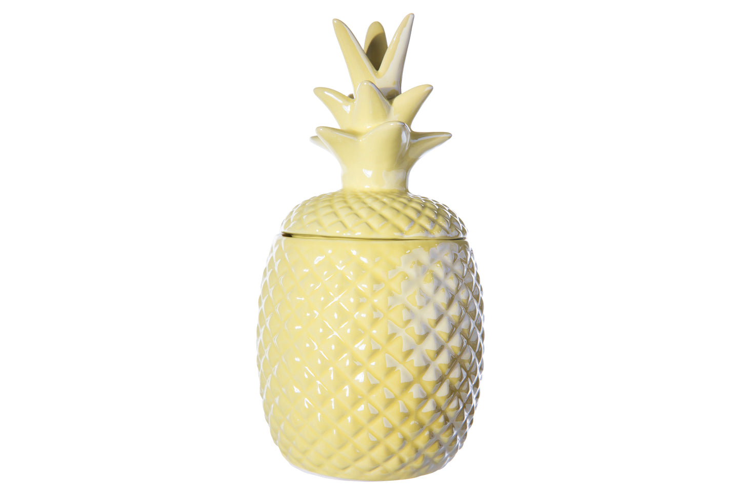 Ceramic Pineapple Canister Gloss Finish Jade-9.25"H