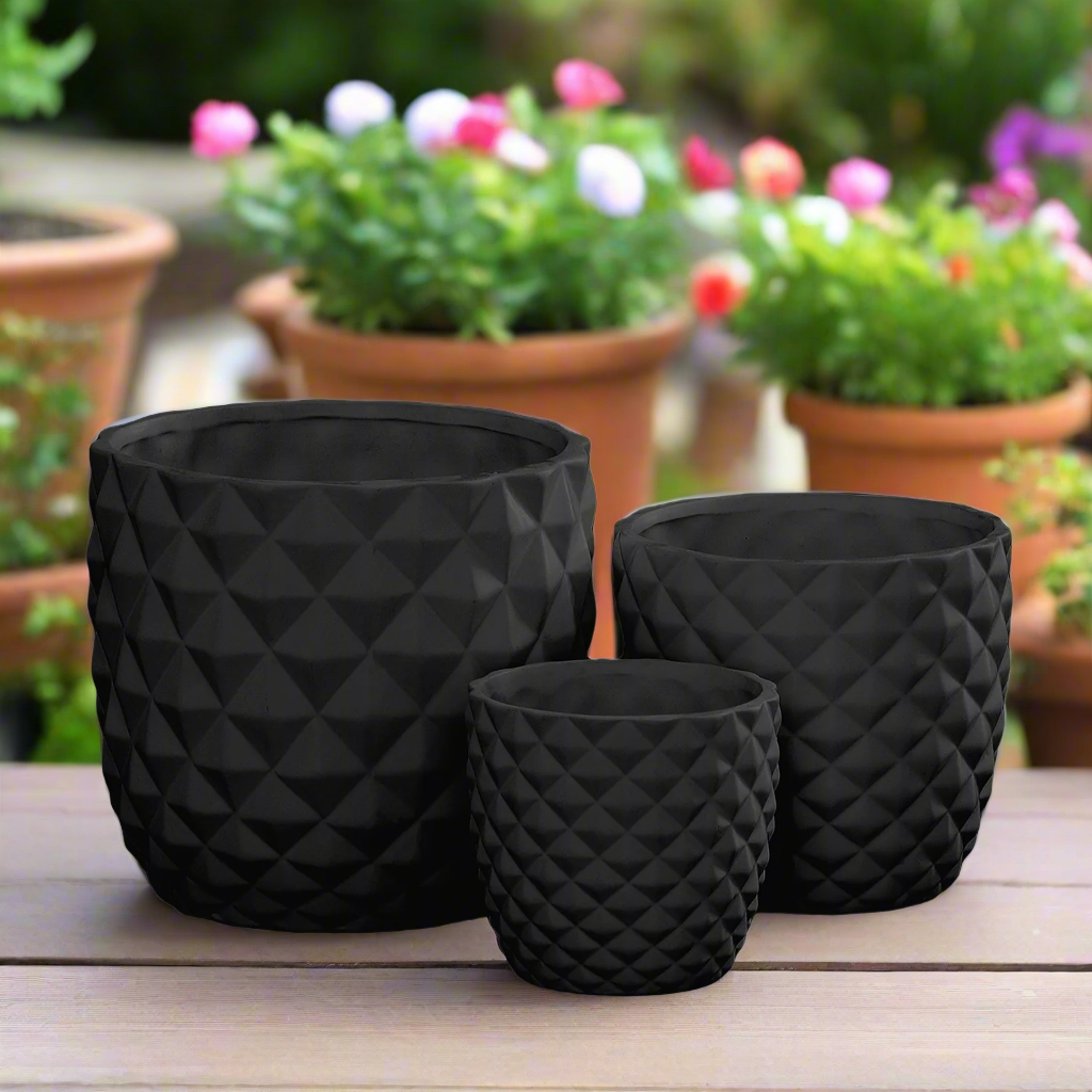 Tizze Diamond Planter Set (Set of 3)