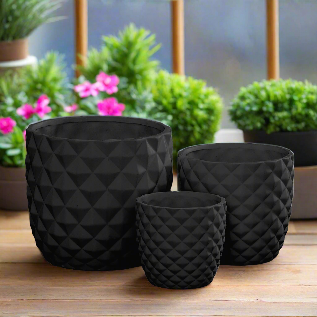 Tizze Diamond Planter Set (Set of 3)