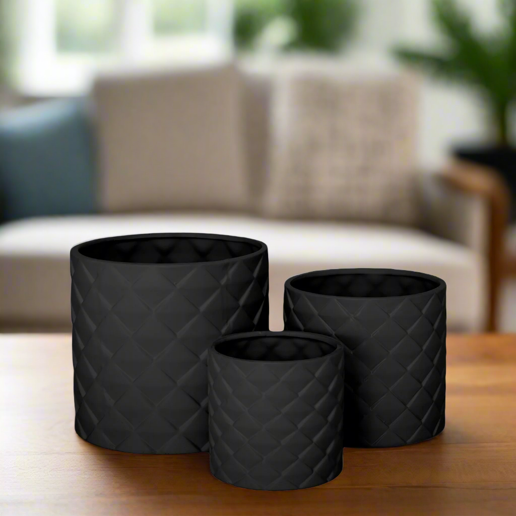 Diamora Ceramic Round Pot (Set of 3)