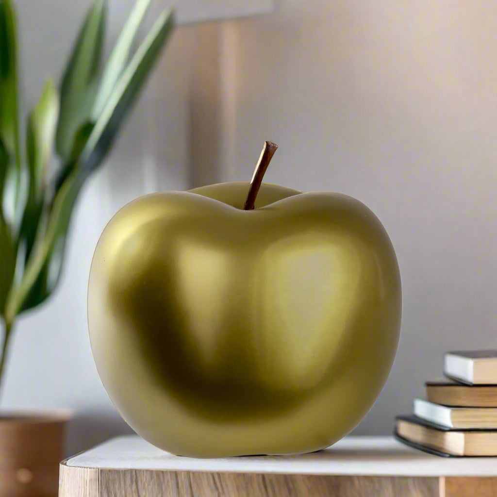 Nolyn Silver Ceramic Apple Decor
