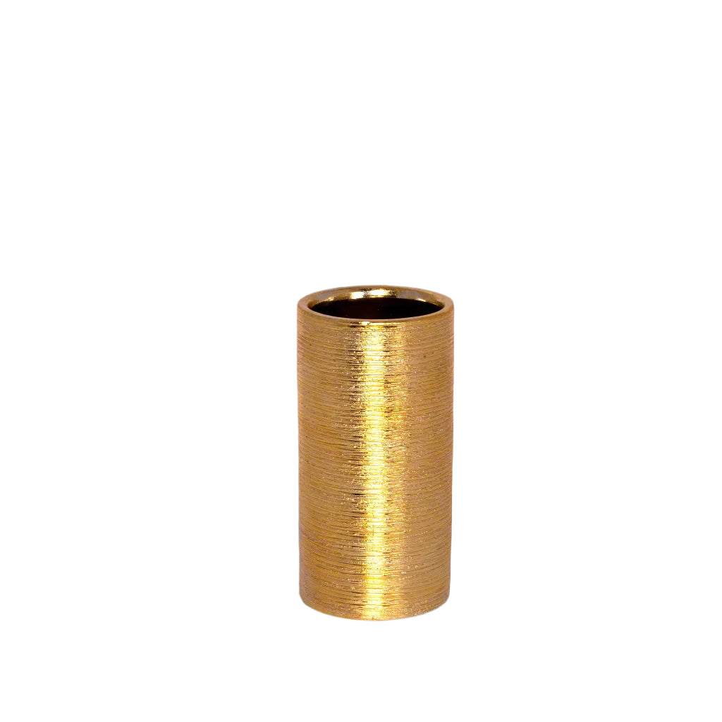 Callie Gold Finish Round Mini Vase