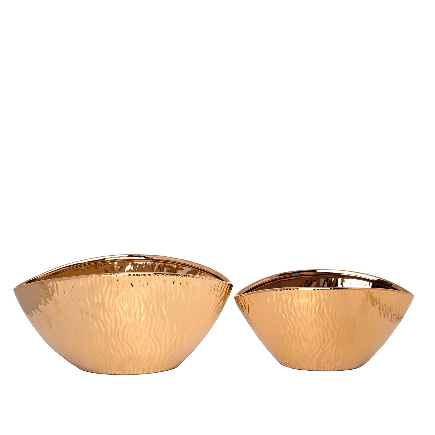 Bellamy Electroplated Oval Ceramic Decor Set (Set of 2)