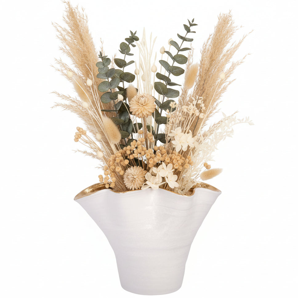 Ulysse Ruffled Rim Ceramic Vase