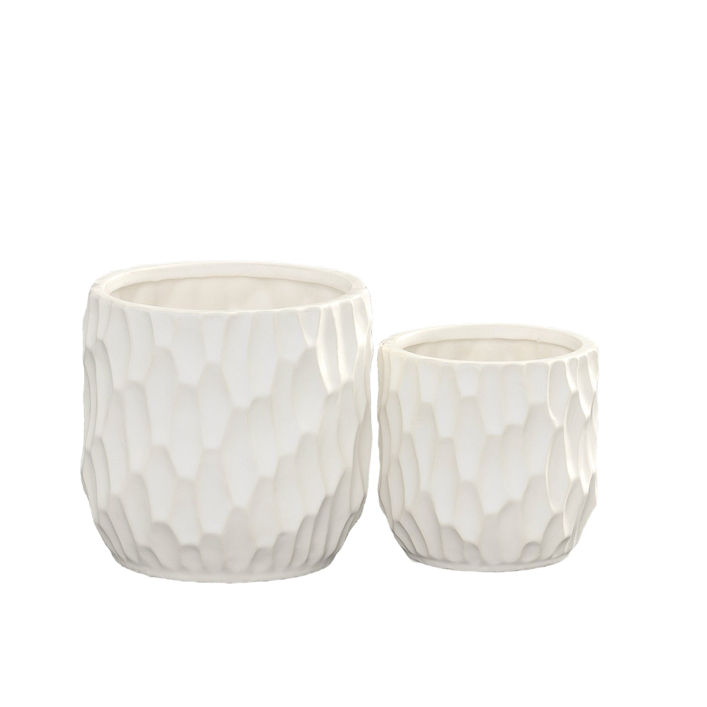 Wren Emboss Ceramic Planter Set (Set of 2)