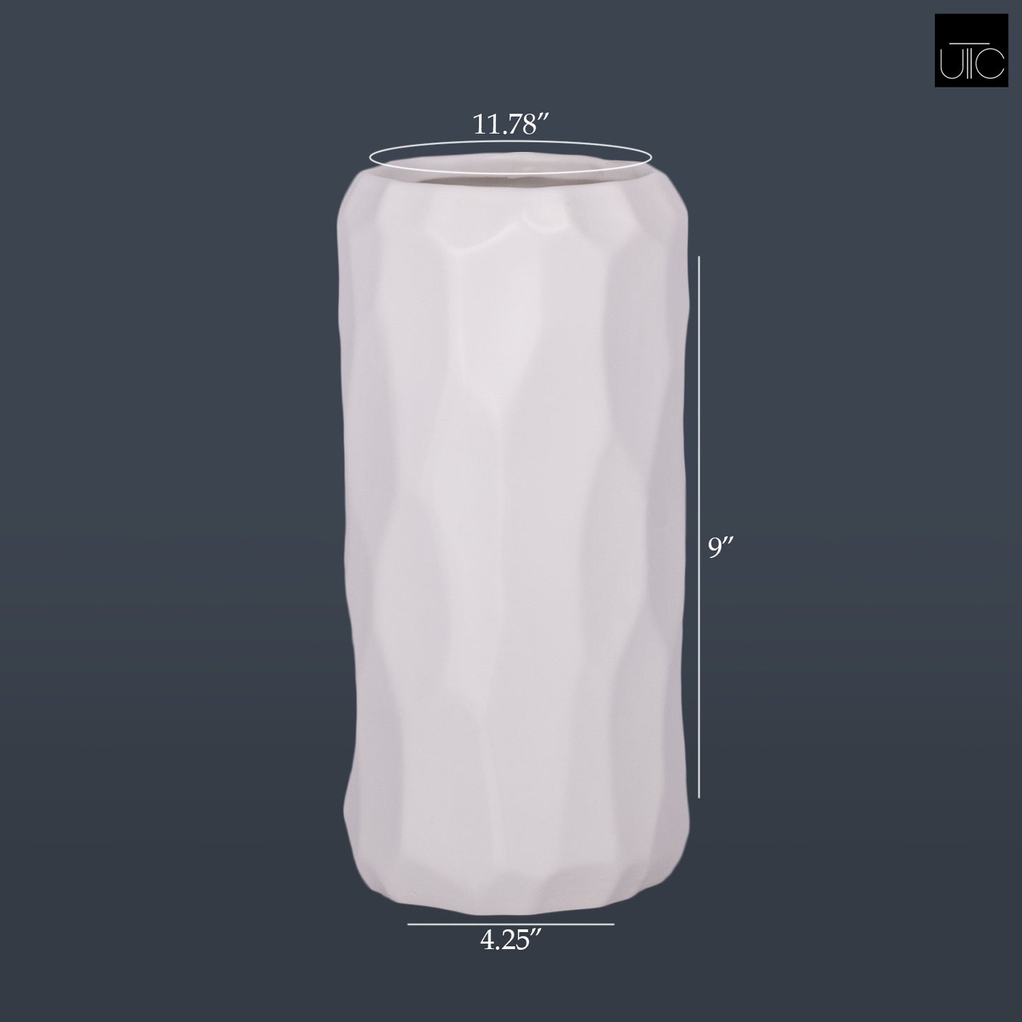 Hale Embossed Ceramic Cylindrical Vase