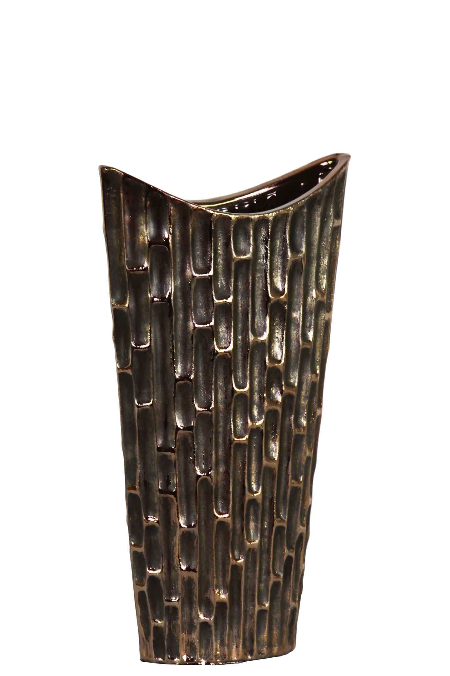 Niven Honeycomb Oval Metallic Vase