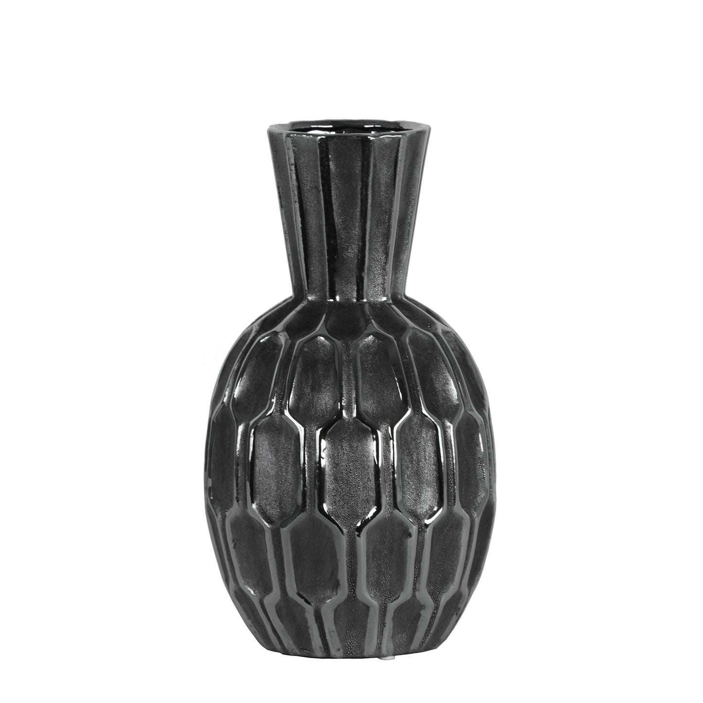 Pavelle Distressed Silver Hex Vase
