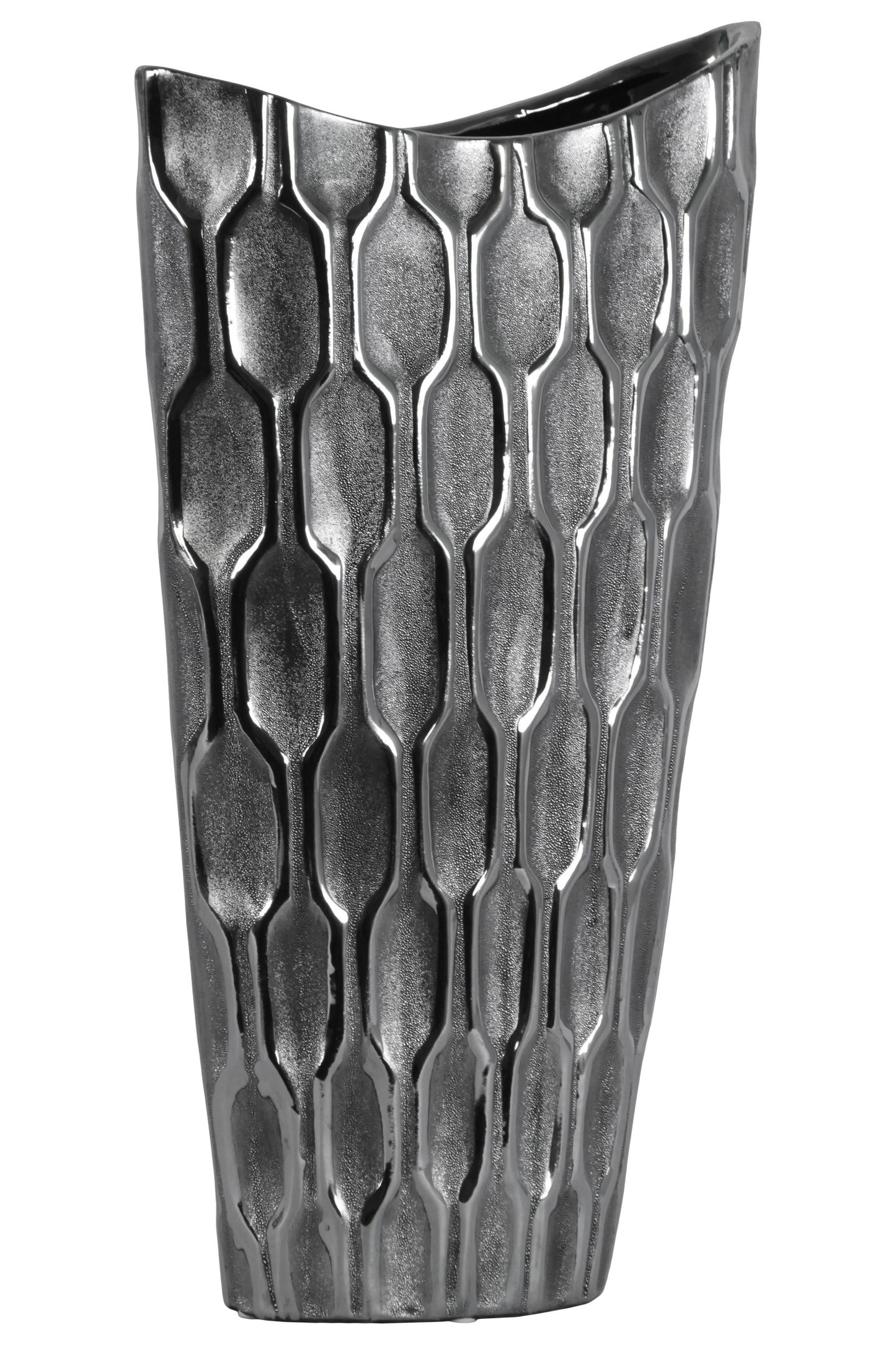 Niven Honeycomb Oval Metallic Vase