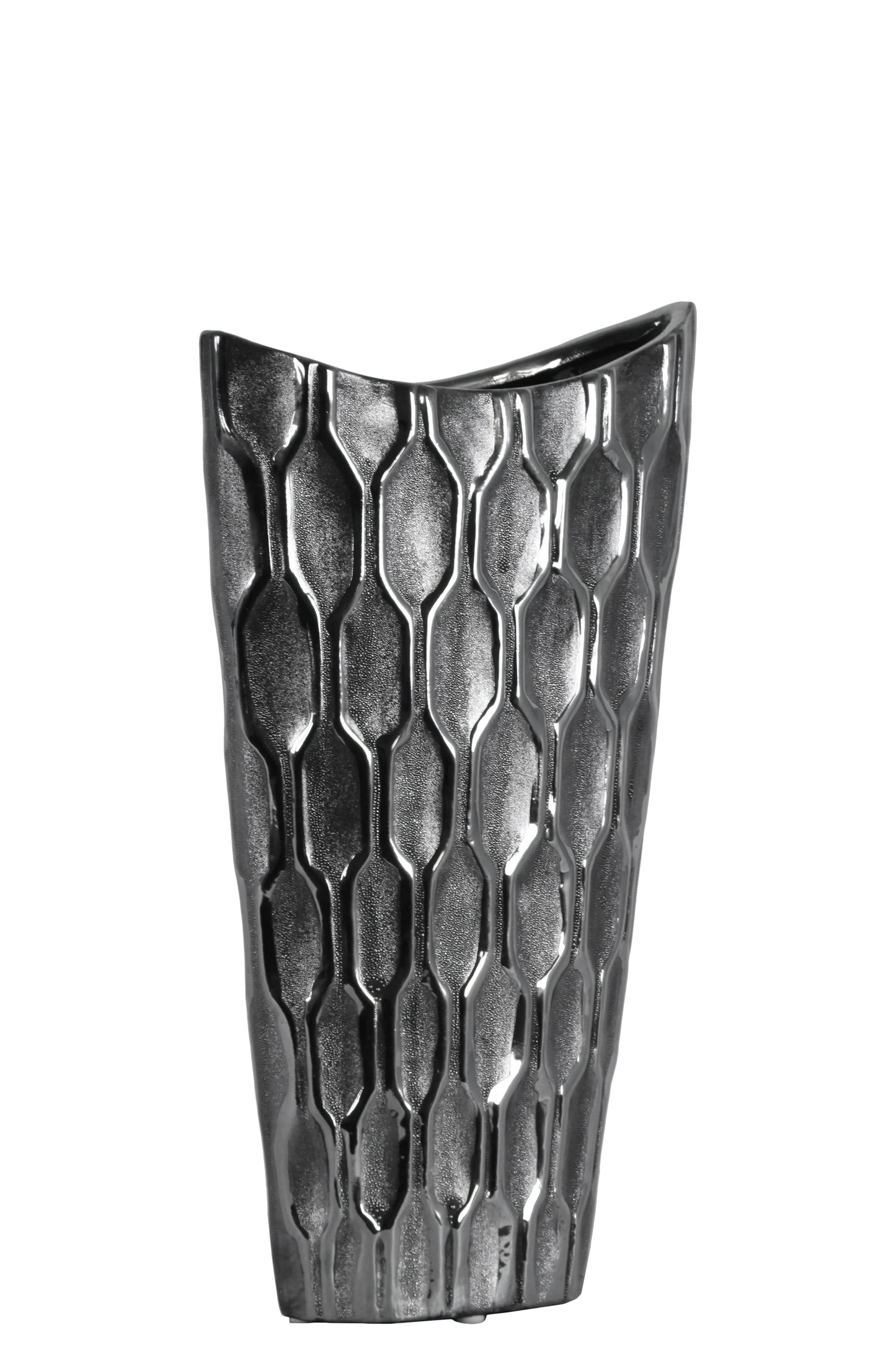 Niven Honeycomb Oval Metallic Vase