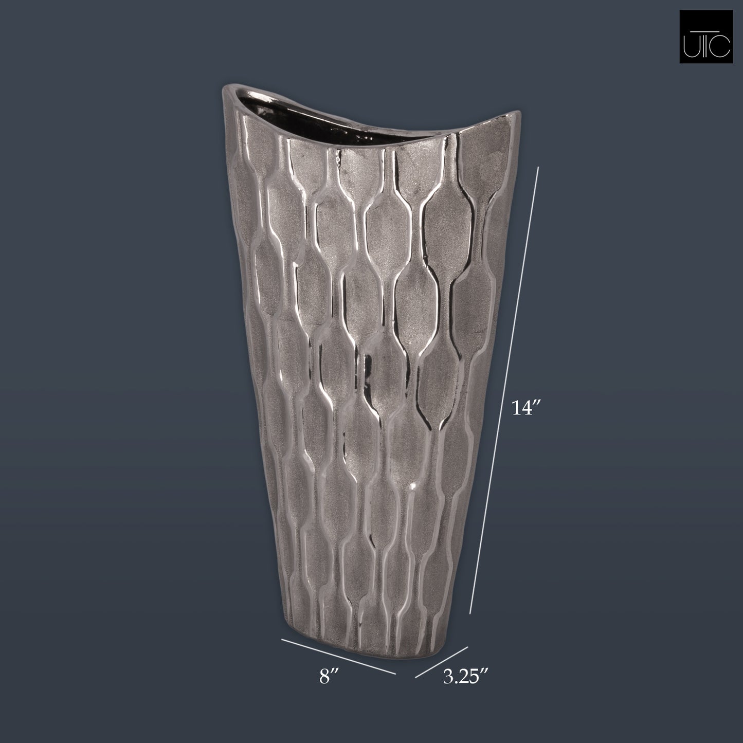 Niven Honeycomb Oval Metallic Vase