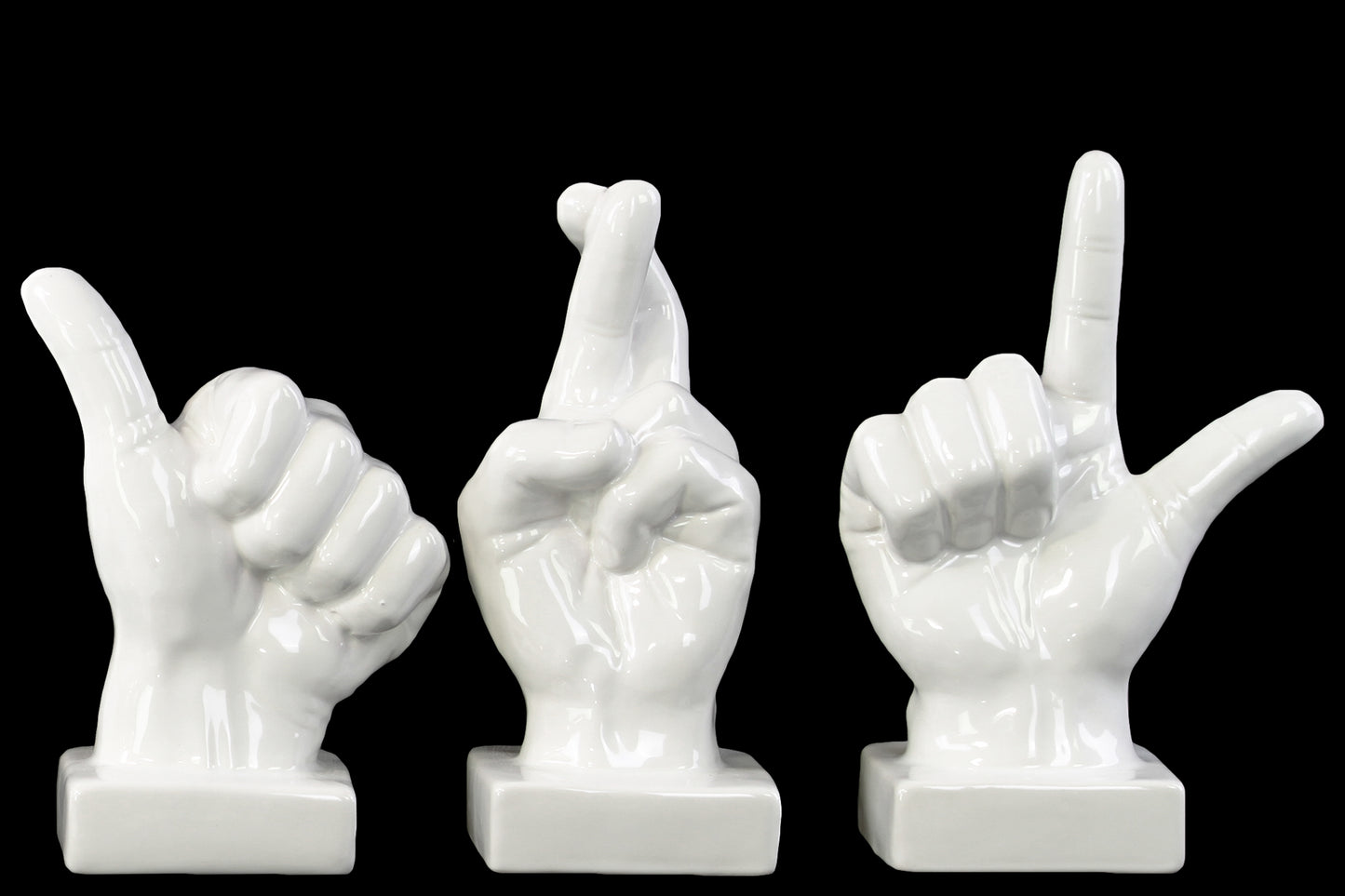 Ceramic Sculpture Gloss Finish White 8.5"H -243