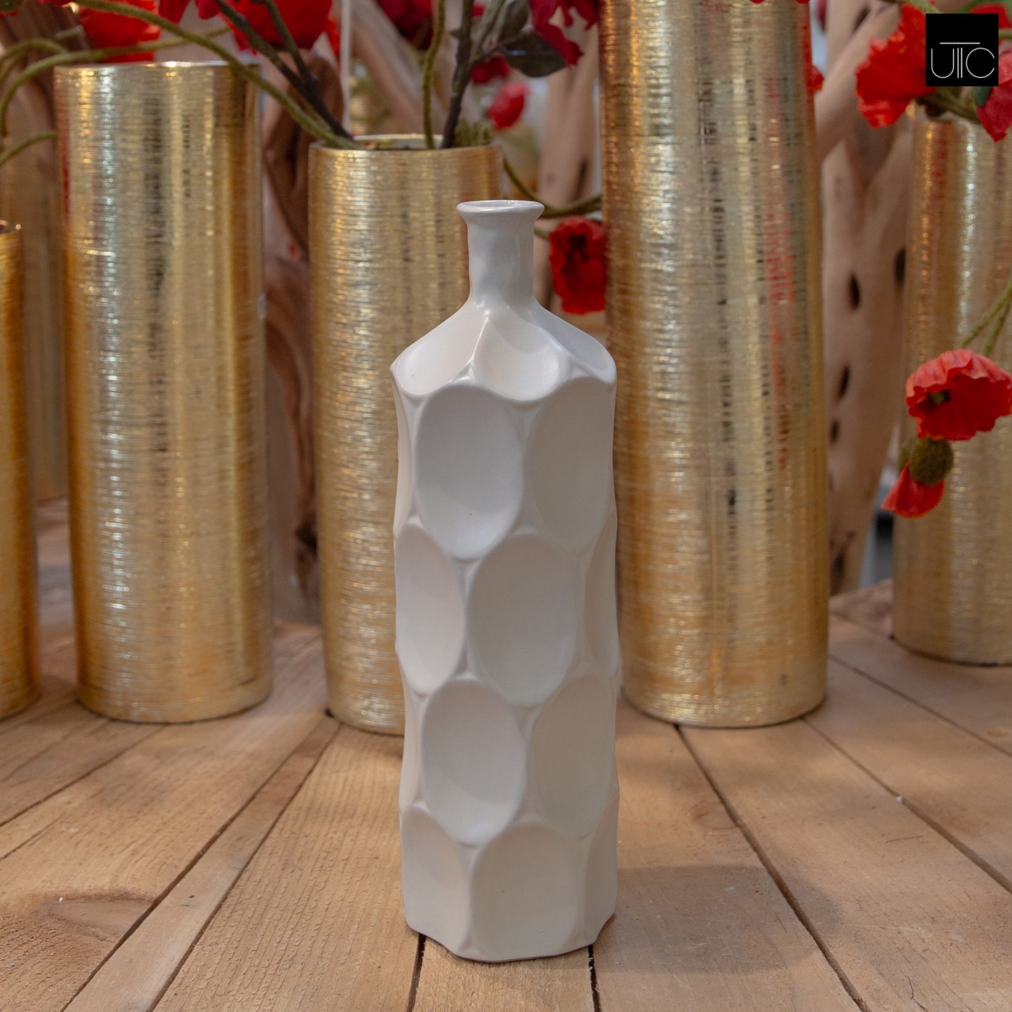 Dimpsy Ceramic Bottle Vases