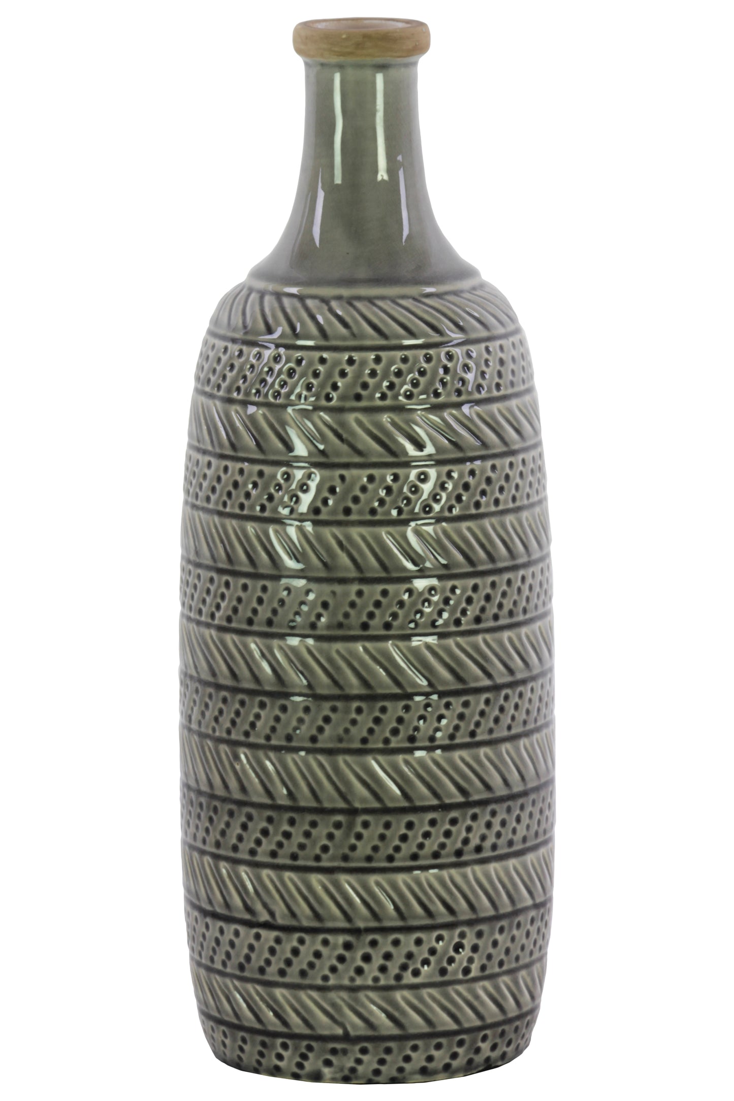 Ceramic Vase Gloss Finish Gray