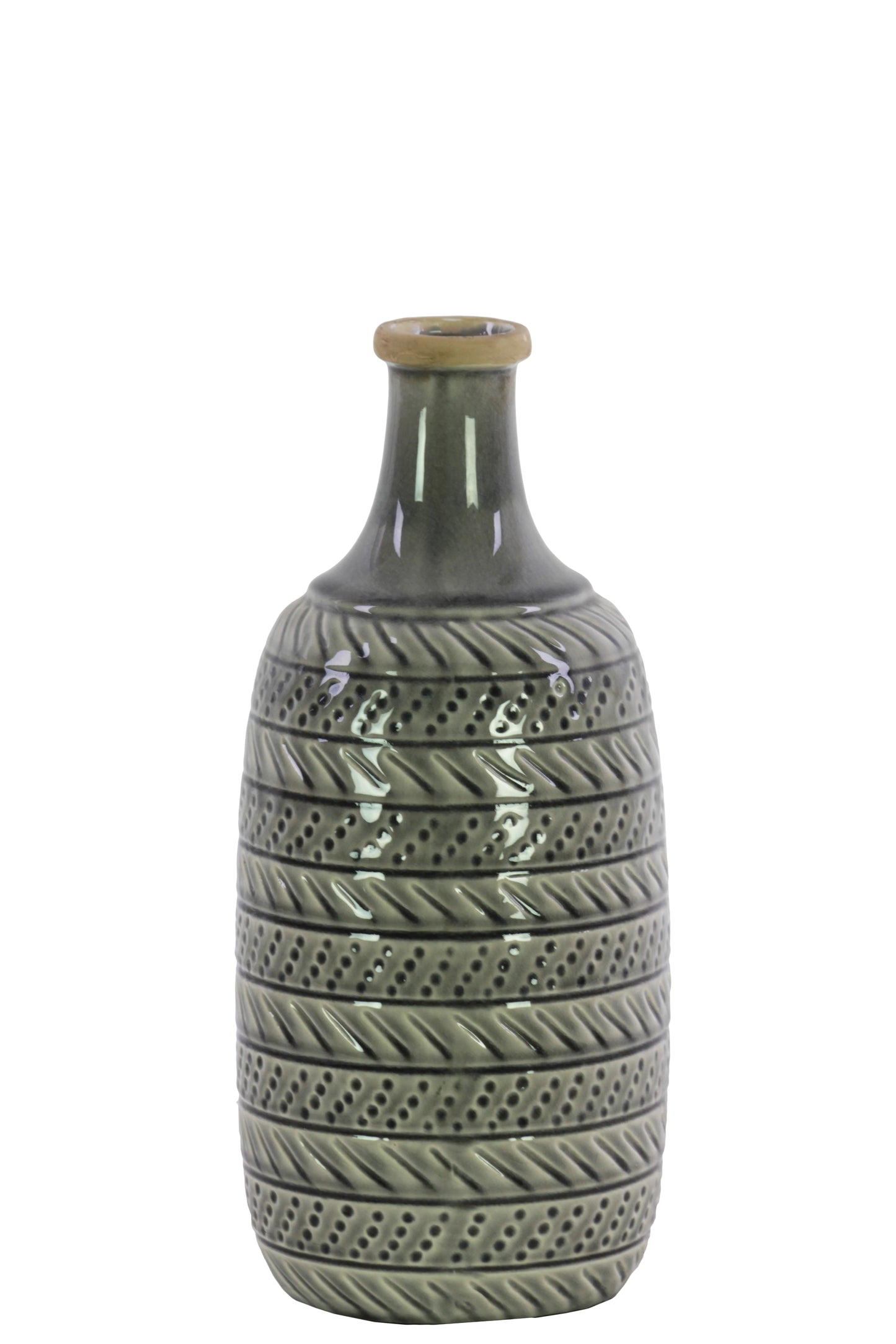 Ceramic Vase Gloss Finish Gray