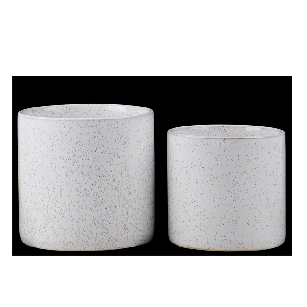 Ceramic Pot Planters Gloss Finish White-5.75"H -93
