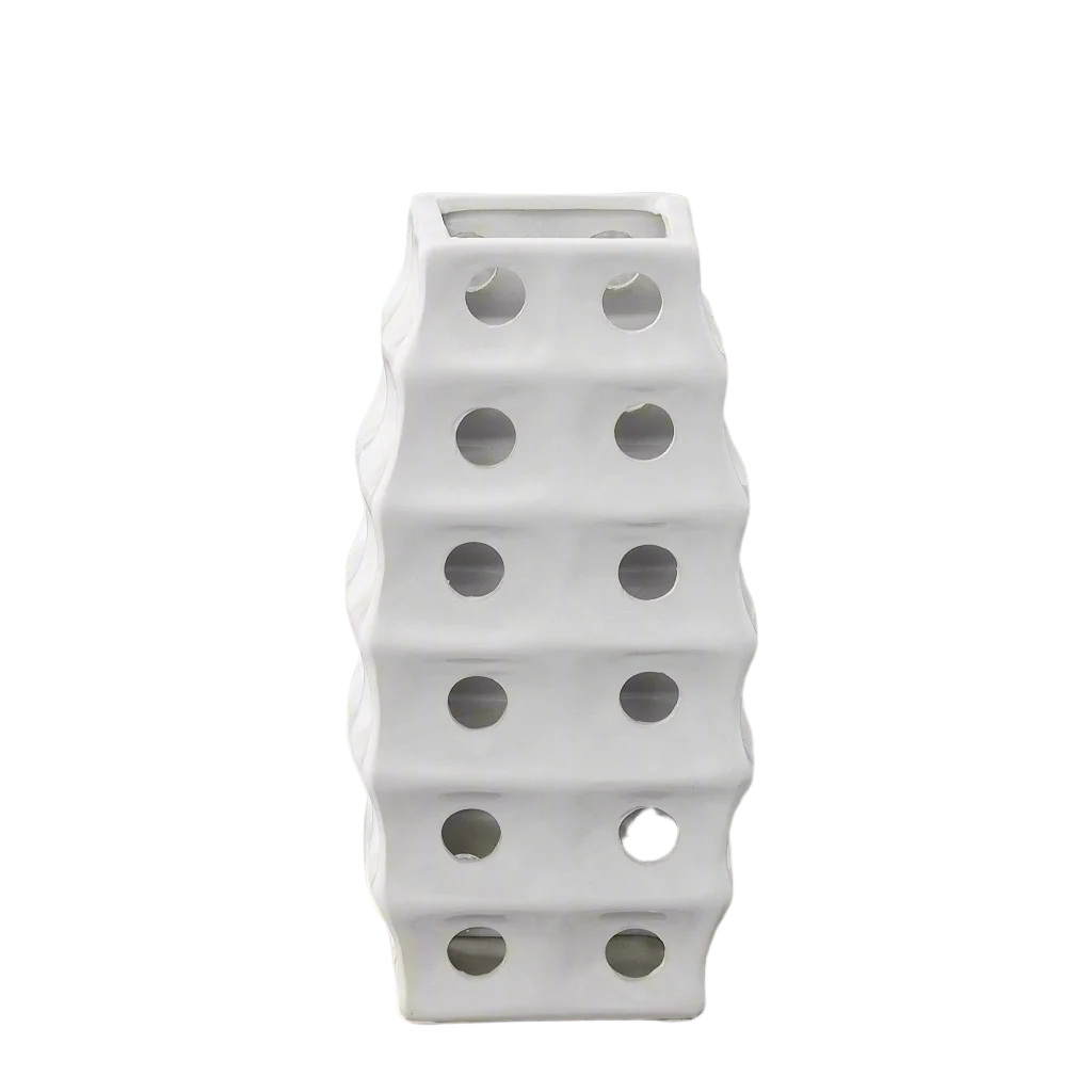 Kaida Chrome Cutout Ceramic Vase