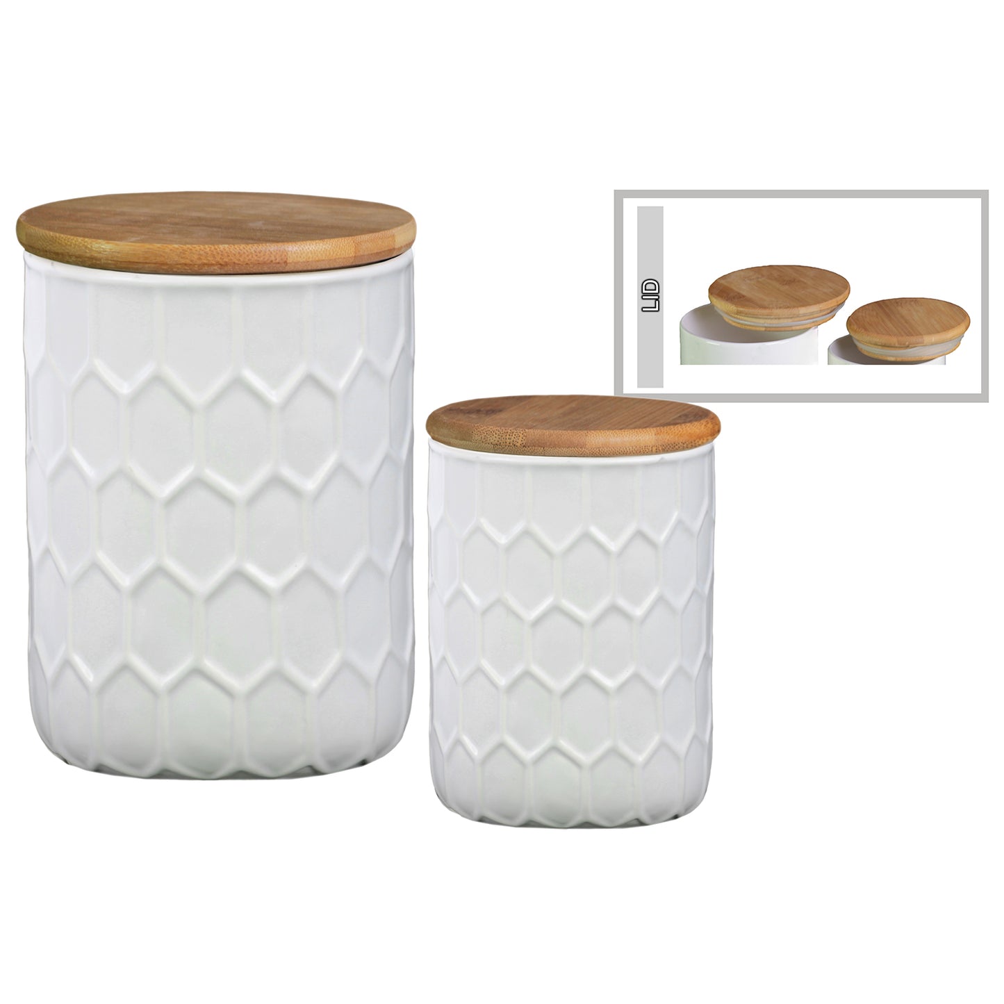 Fern Ceramic Round Canister Set (Set of 2)