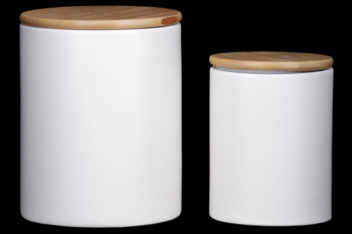 Ceramic Round Canister Coated Finish White..5.25"x5.25"x6.50"H