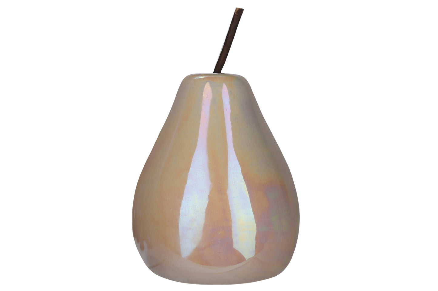 Ceramic Pear Figurine Polished Pearlescent Finish