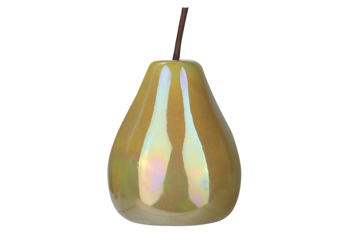 Ceramic Pear Figurine Polished Pearlescent Finish
