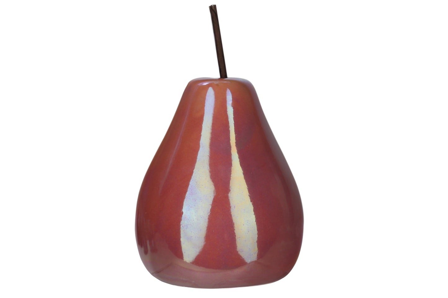 Ceramic Pear Figurine Polished Pearlescent Finish