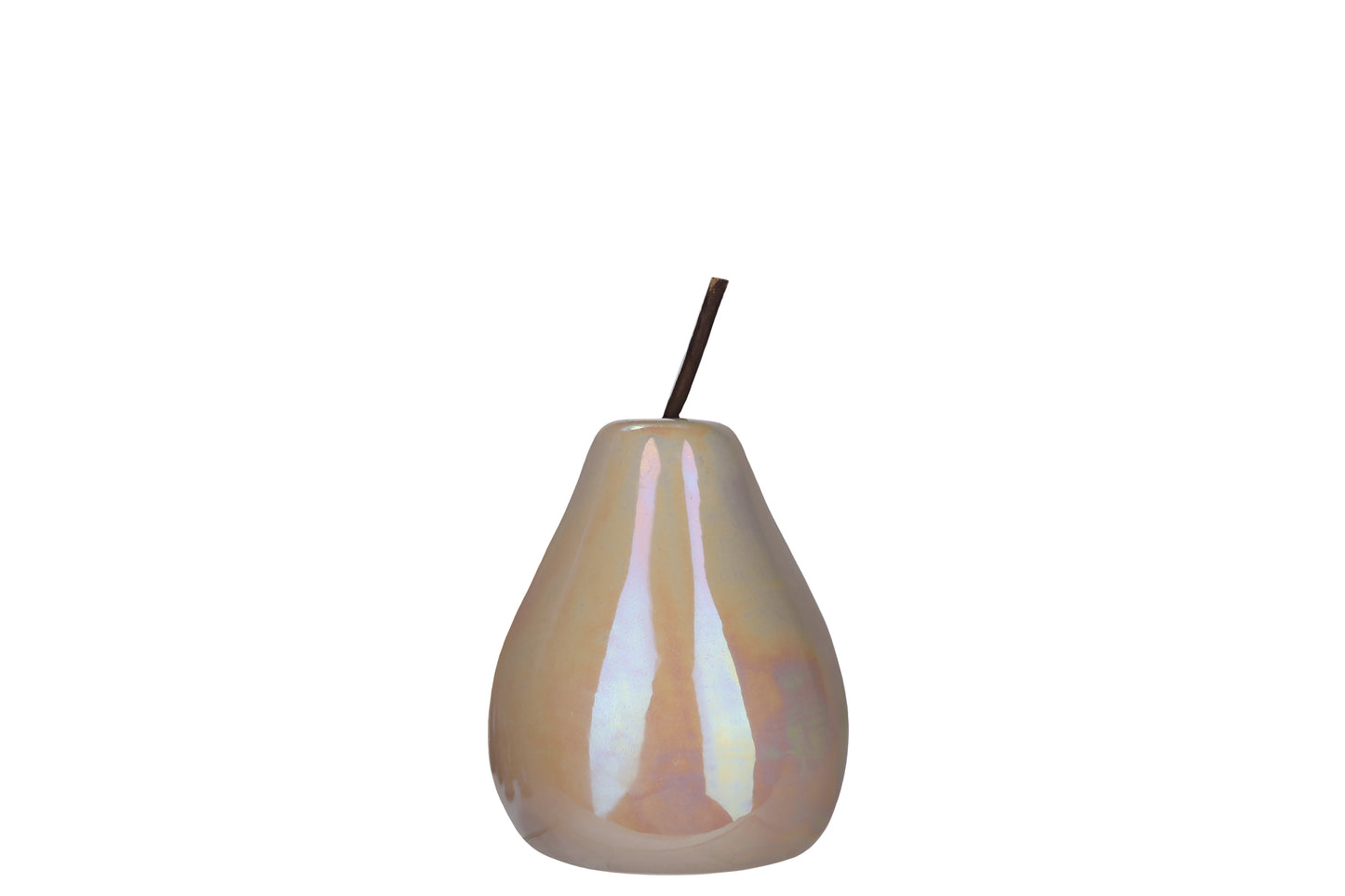 Ceramic Pear Figurine Polished Pearlescent Finish