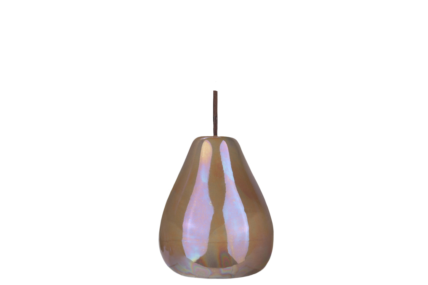 Ceramic Pear Figurine Polished Pearlescent Finish