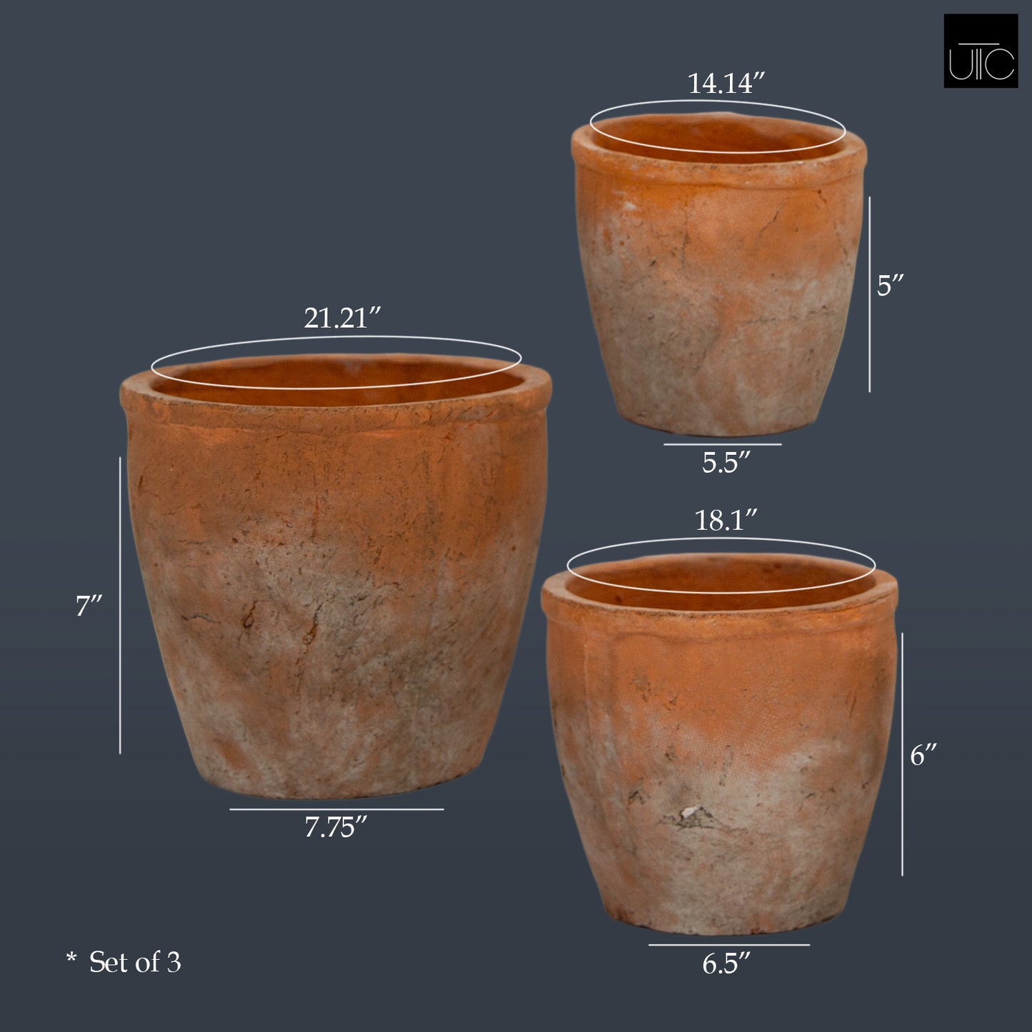 Ceramic Pot Washed Finish Vermilion-5"H